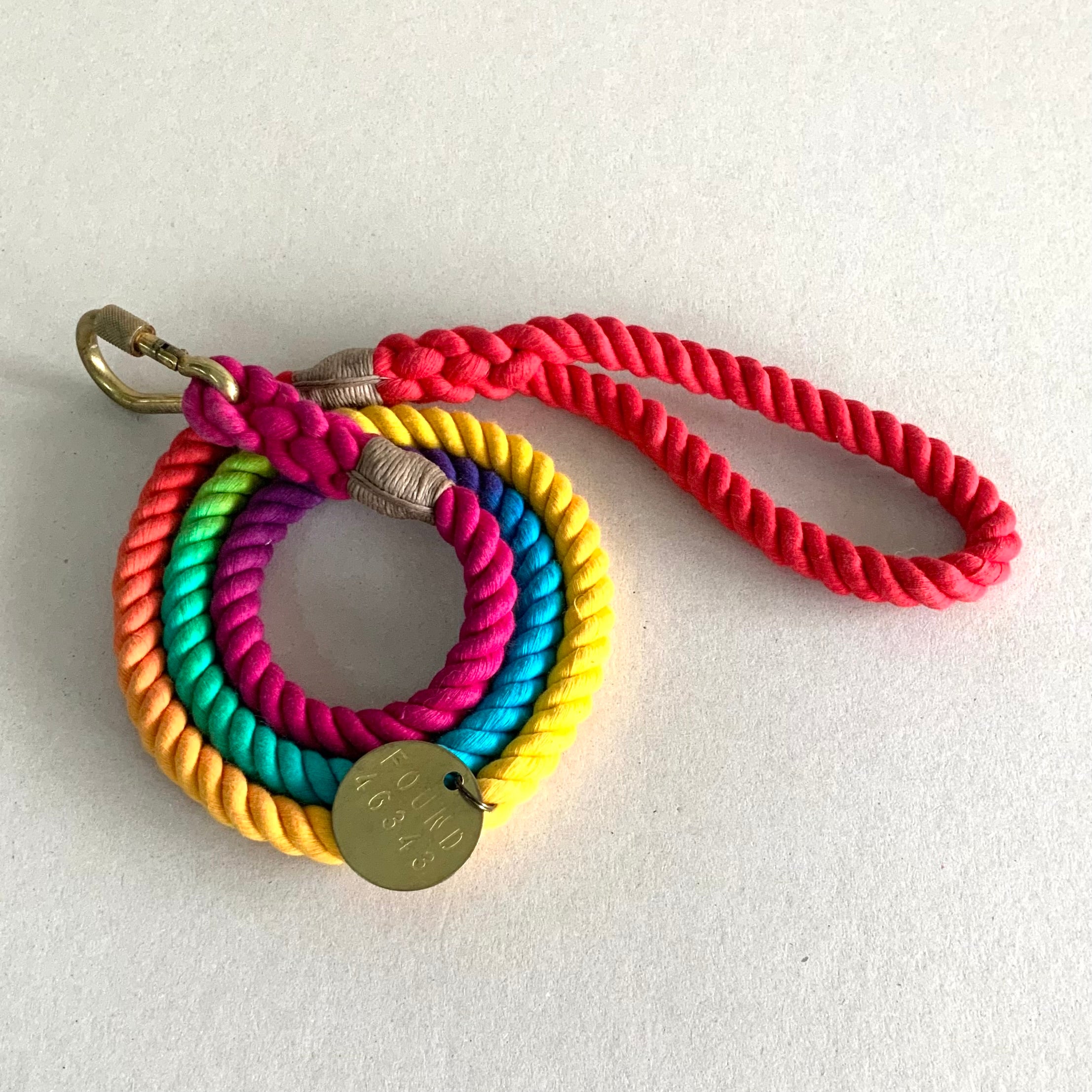 Standard Rope Leash, Rainbow