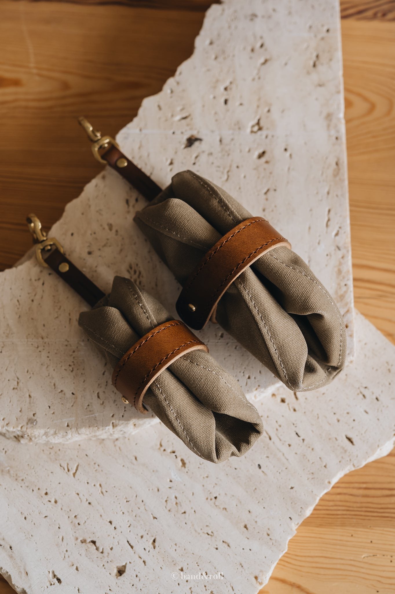 Melo Foldable Travel Dog Bowl | Premium Waxed Canvas & Leather