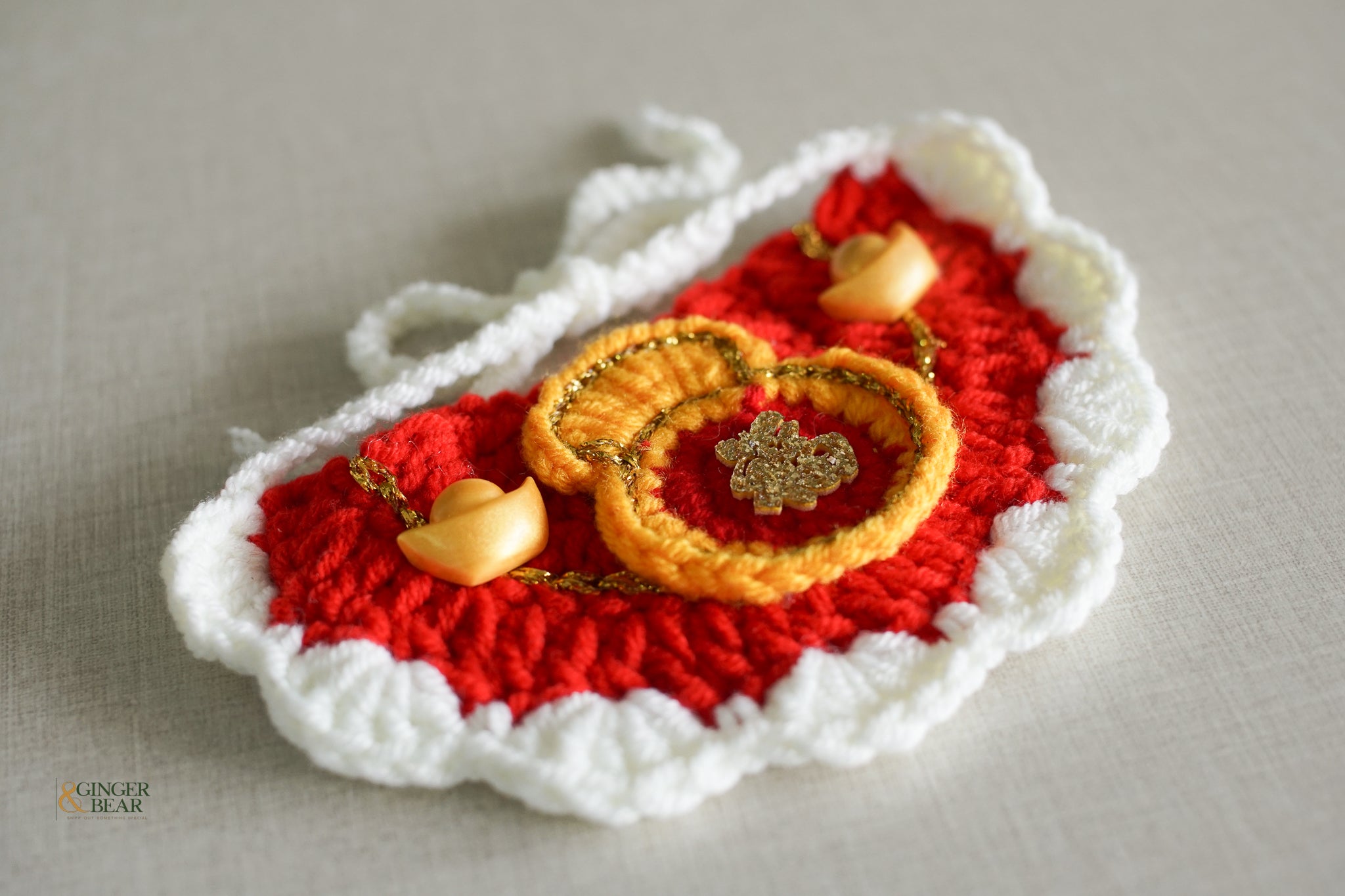 Lunar New Year Knitted Neck Wear for Dogs and Cats, Fortune