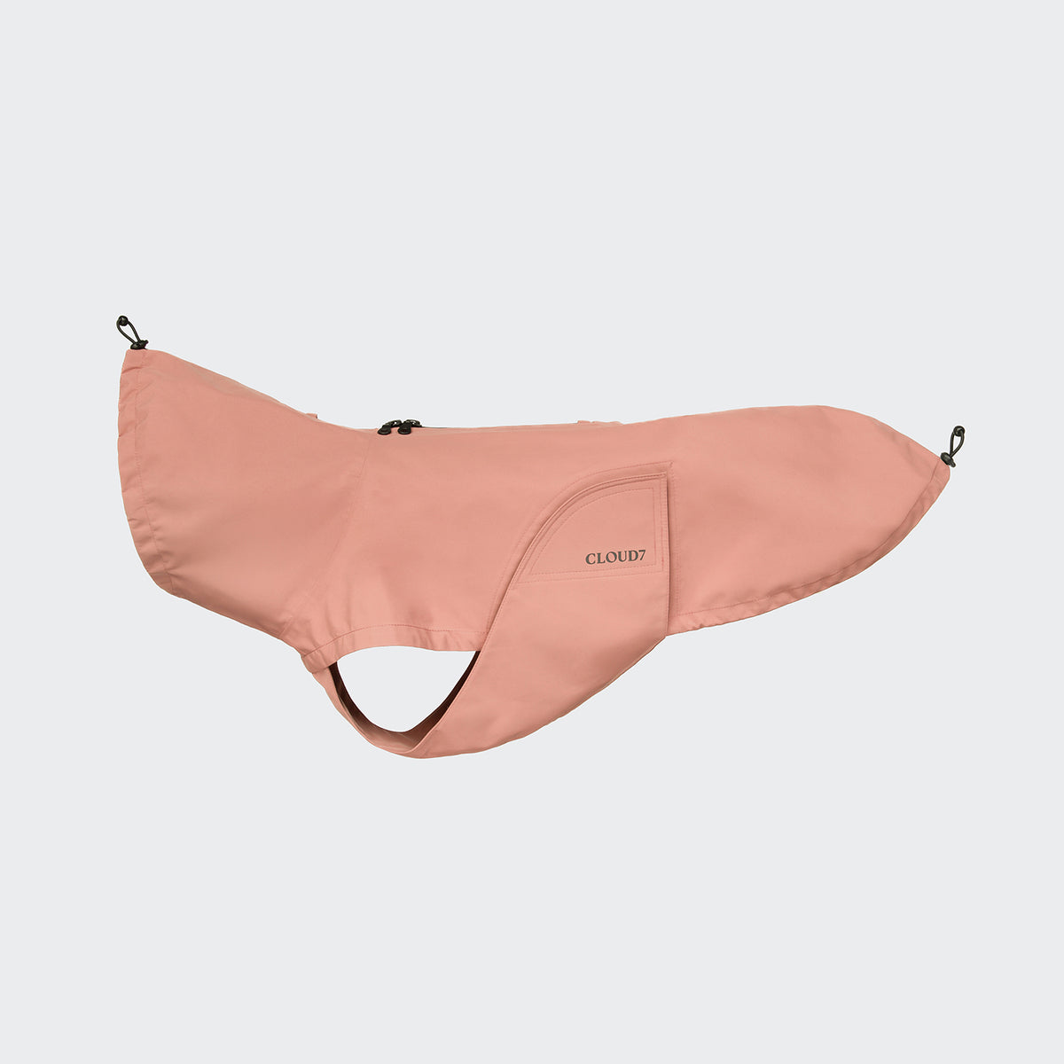 Minimalist faded rose dog rain jacket from the Cloud7 Dublin 2.0 eco-friendly pet outerwear collection.