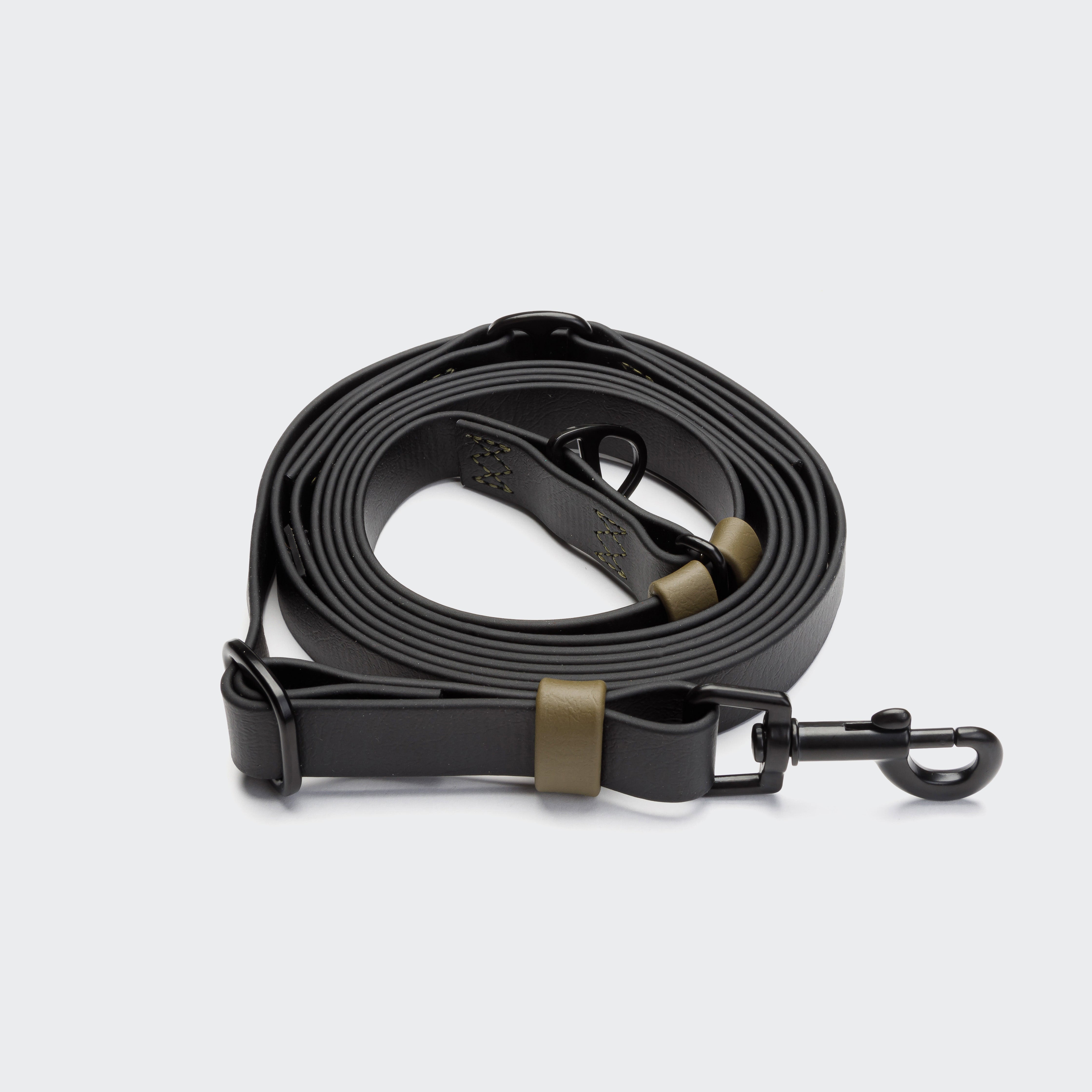 Cloud7: Hands Free Dog Leash BioThane Ipanema, Black-Olive