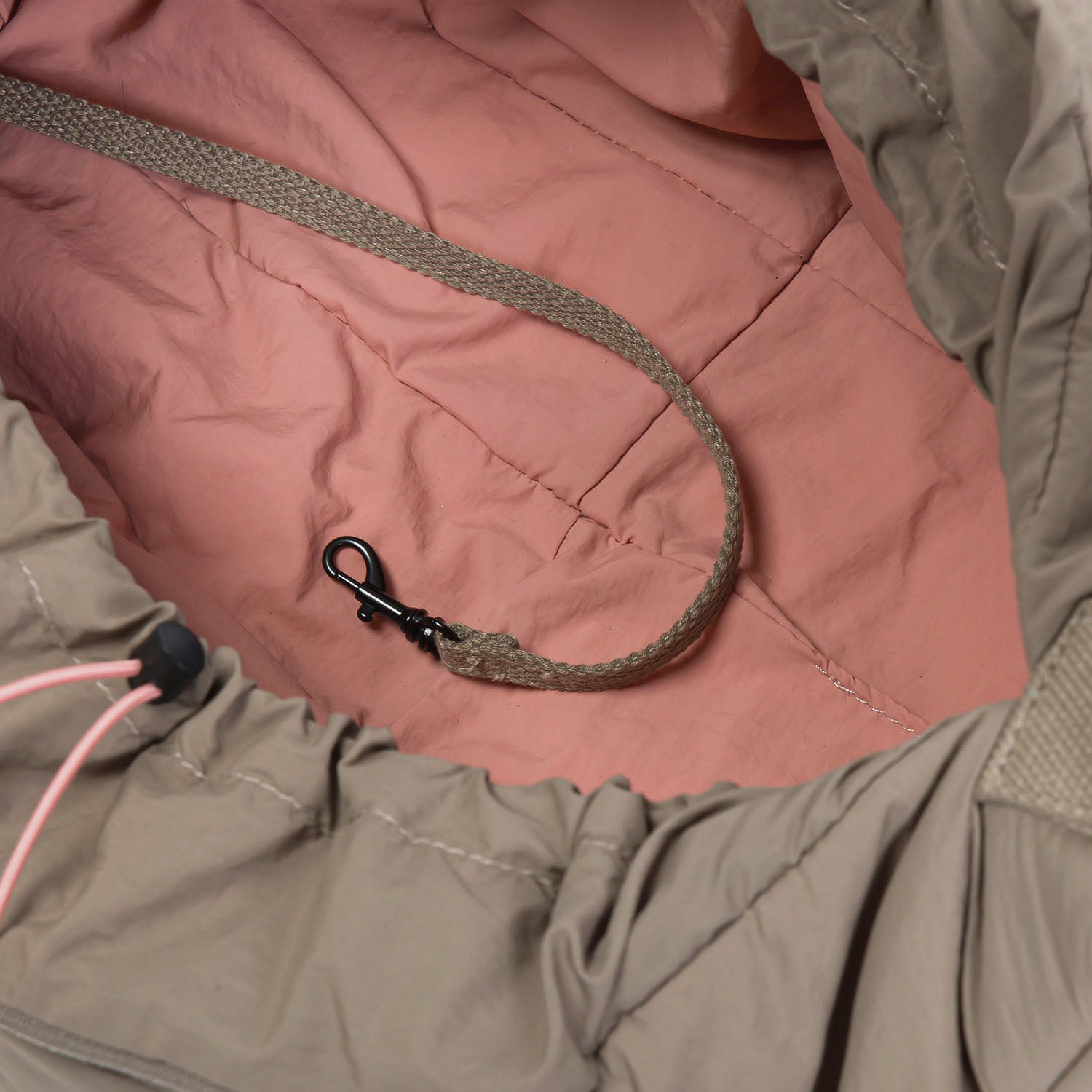 Cloud7 LTTL Khaki/Peach Puffer Dog Sling Bag | Hands-Free Carrier
