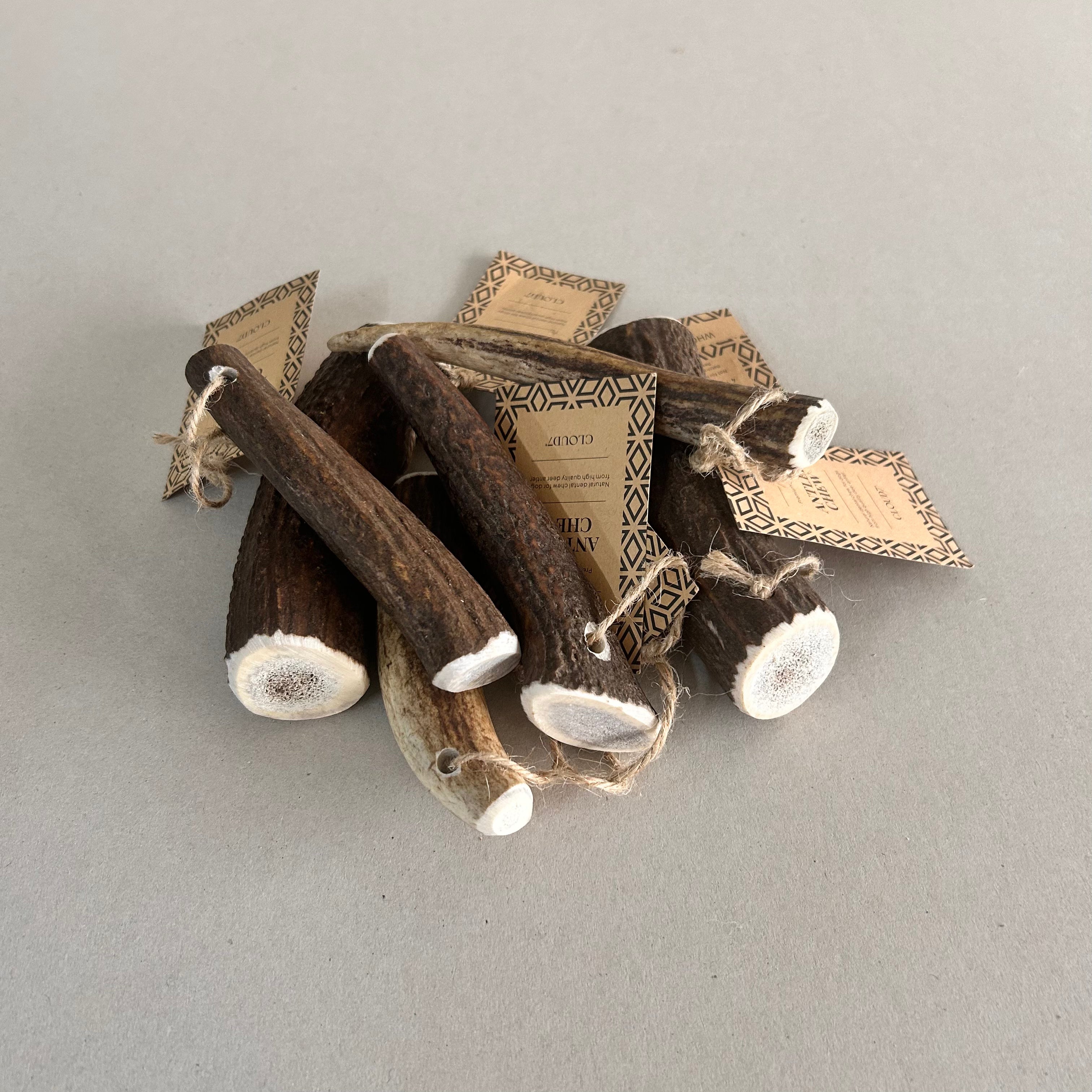 Cloud7: Natural Deer Antler Chew Stick Dog Treats, Whole