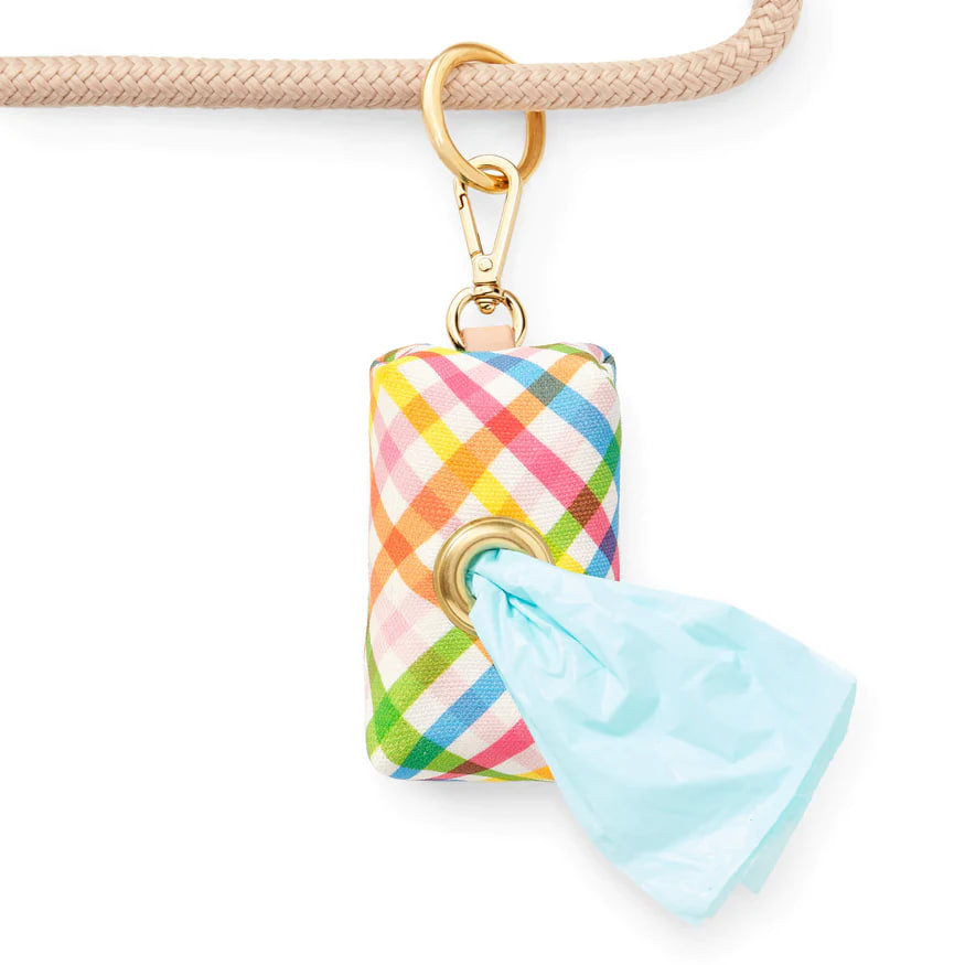 Dog Poop Bag dispenser: Rainbow Gingham