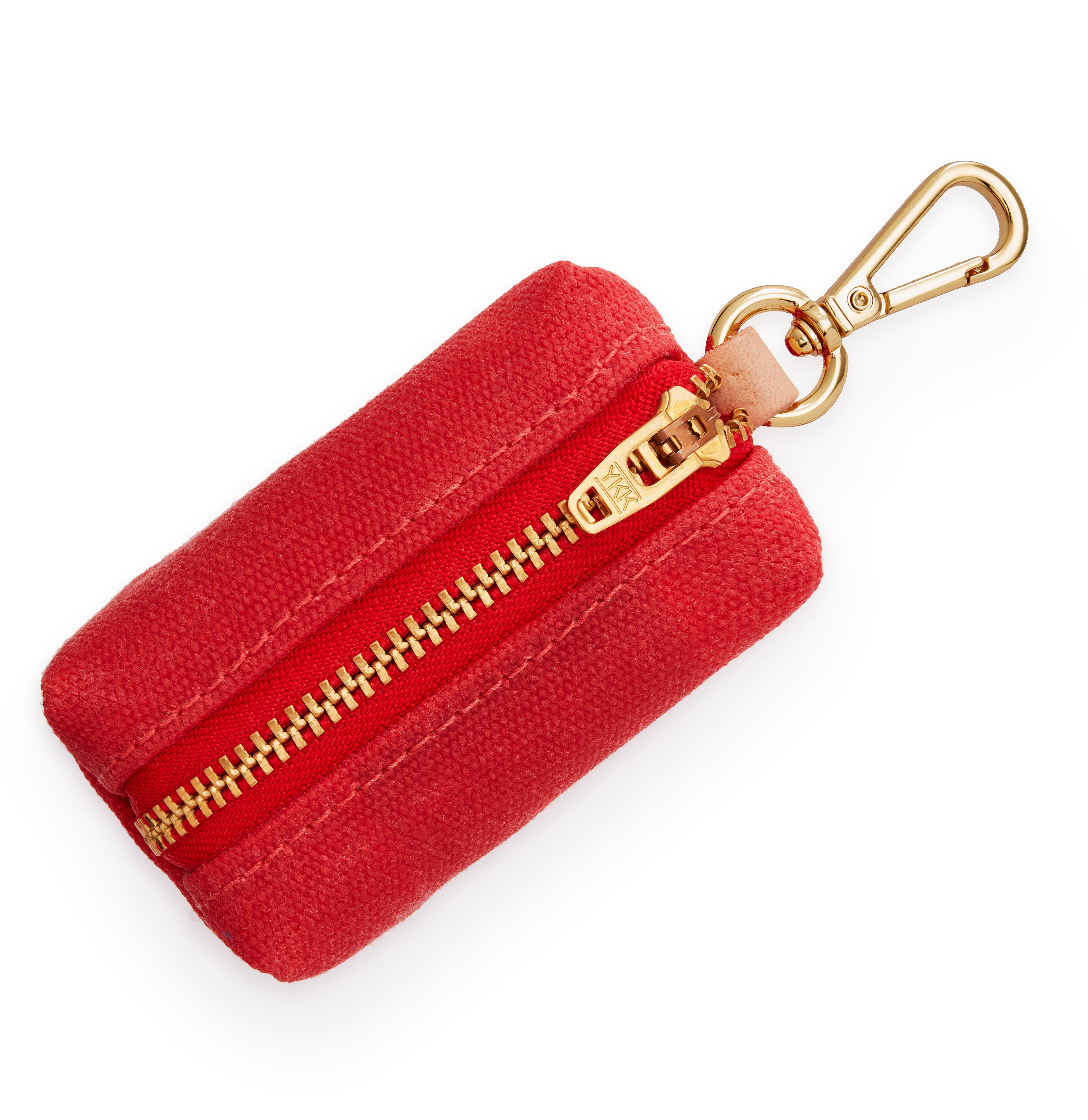 Dog Poop Bag dispenser: Ruby Waxed Canvas