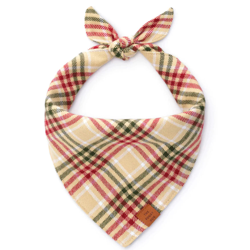 Dog and Cat Bandana: Eggnog Plaid Flannel