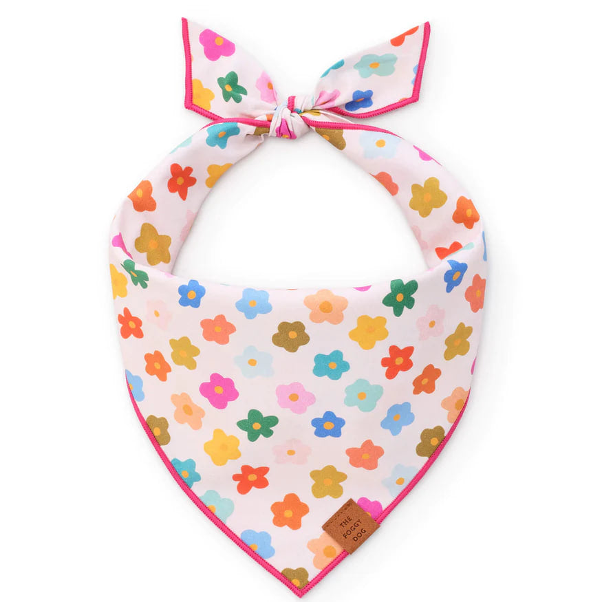 Dog and Cat Bandana: Rainbow Flower