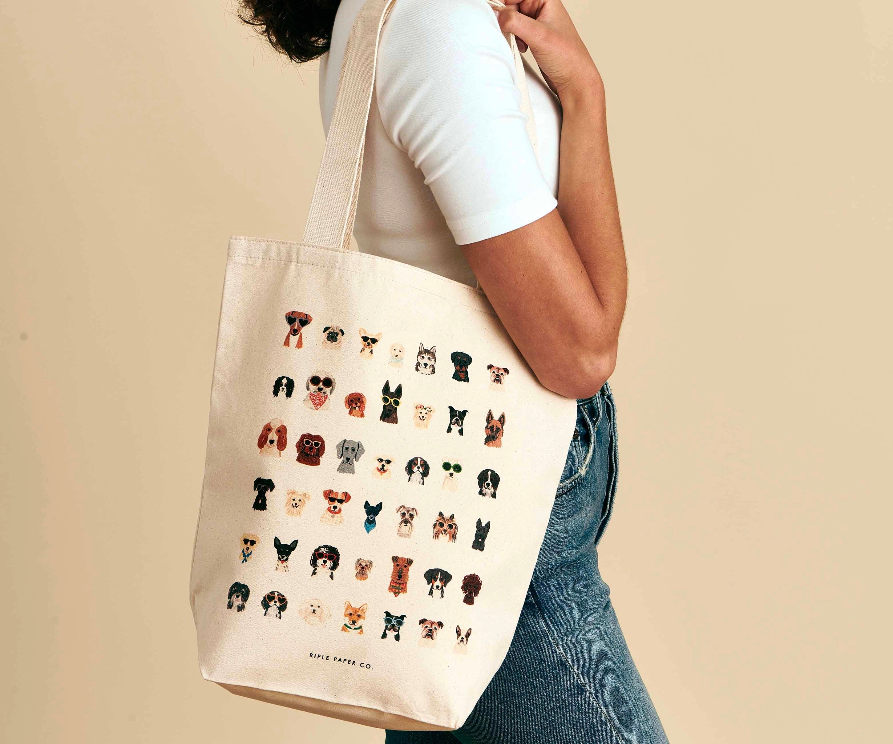 Rifle Paper Co Canvas Tote Bag: Dog Days