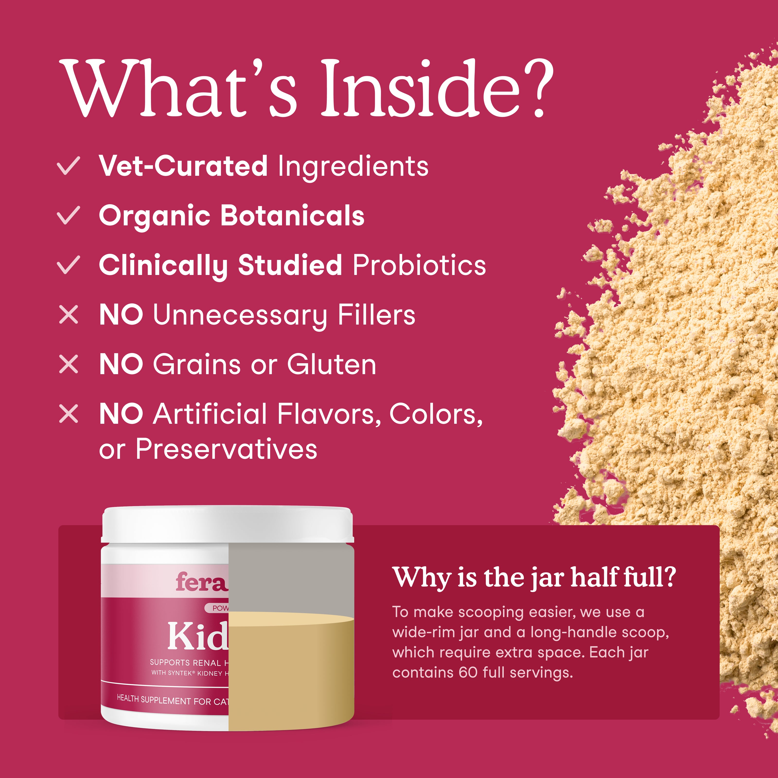 Fera Pet Organics Cat Kidney Support | Renal Health Supplement