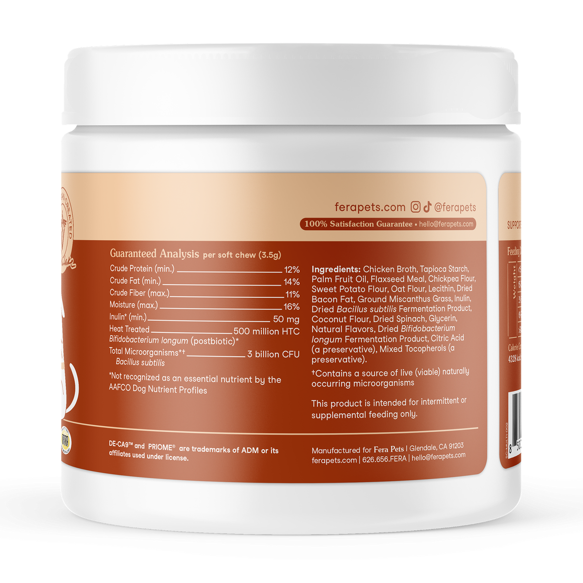 Fera Pet Organics Probiotics full spectrum gut health supplement to boost dog immune system naturally