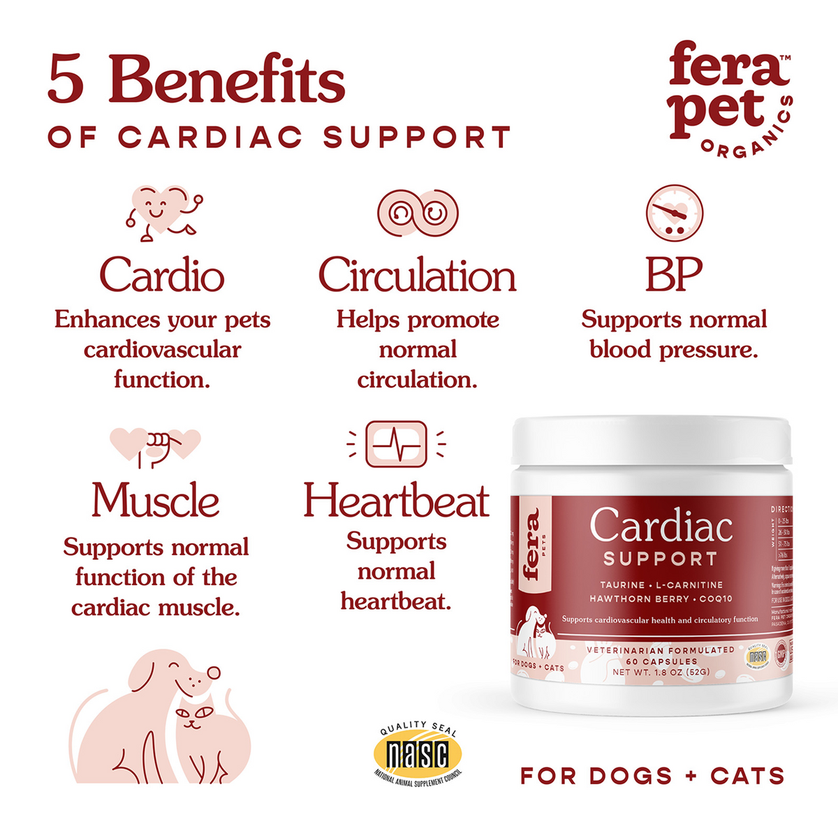 Fera Pet Organics Dog and Cat Supplement, Happy Heart Bundle