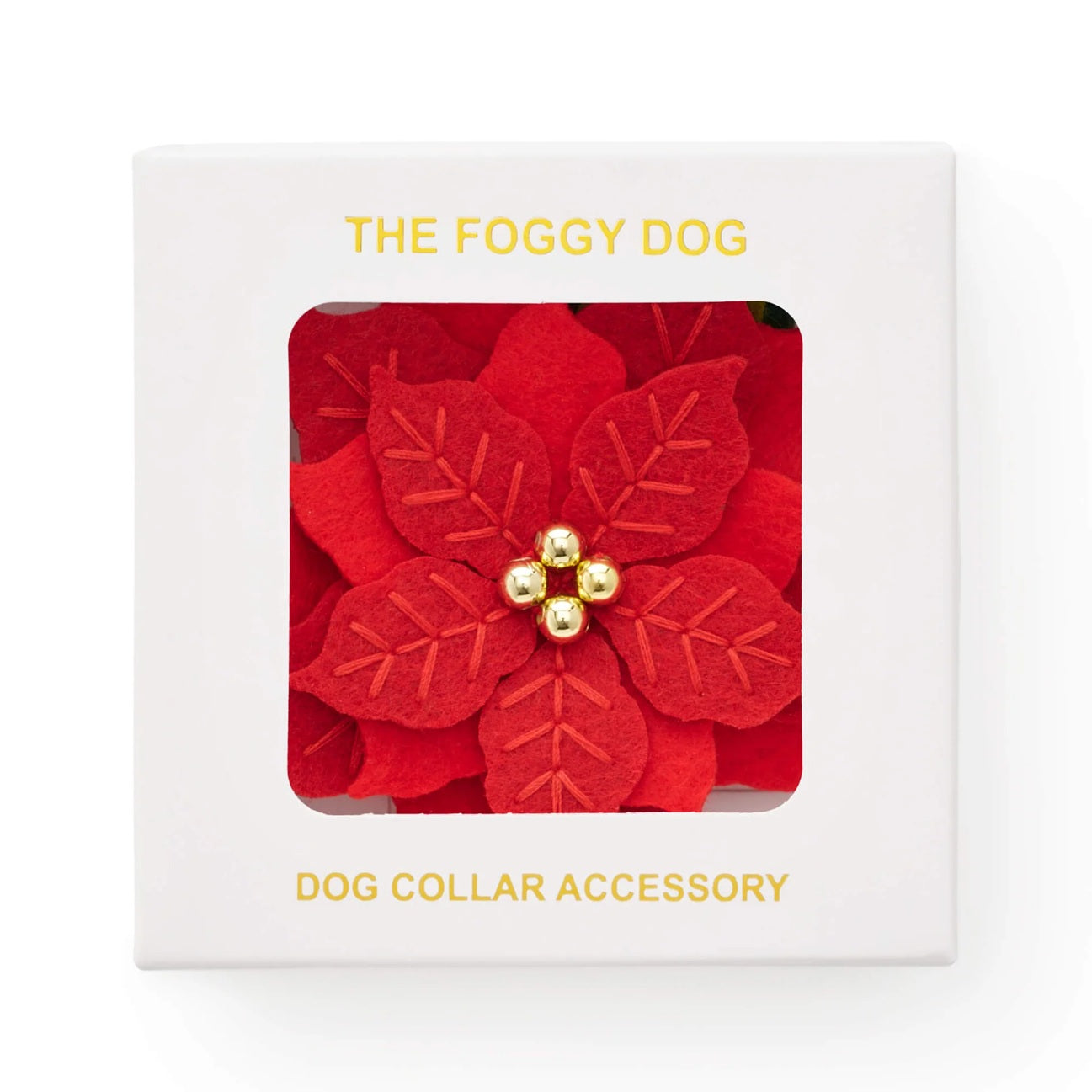 Dog Collar Attachment: Poinsettia Flower