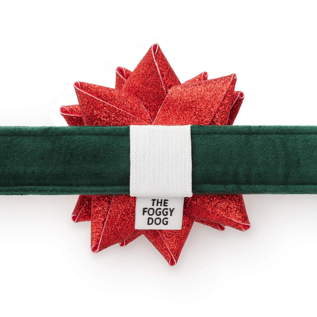 Dog Collar Attachment: Red Gift Bow