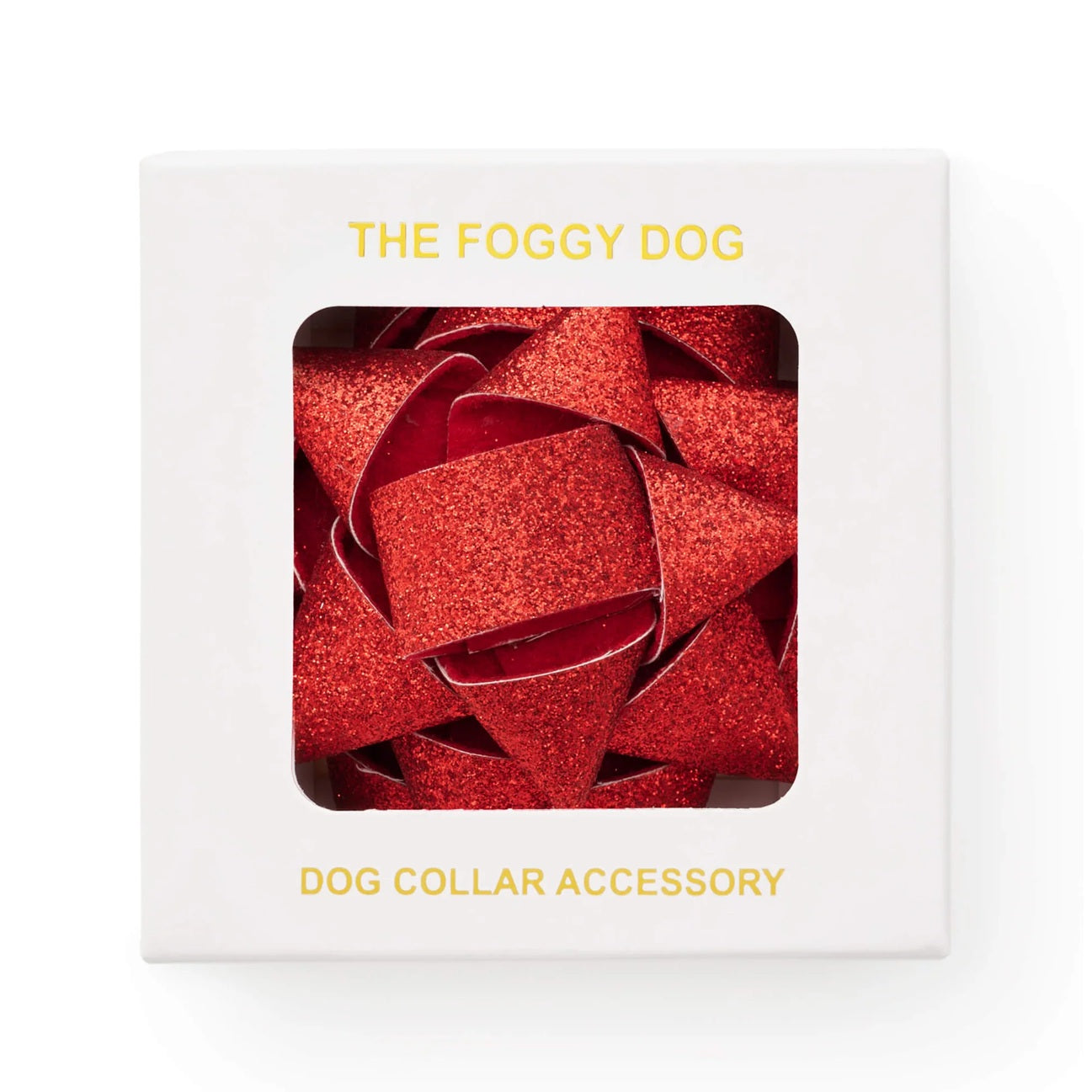 Dog Collar Attachment: Red Gift Bow