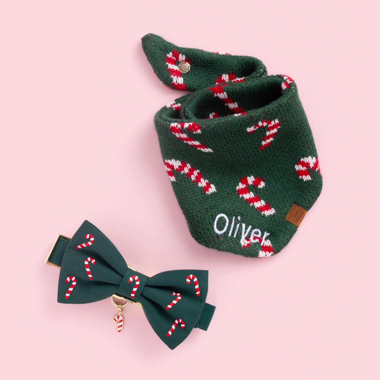 Dog Collar Charm: Candy Cane