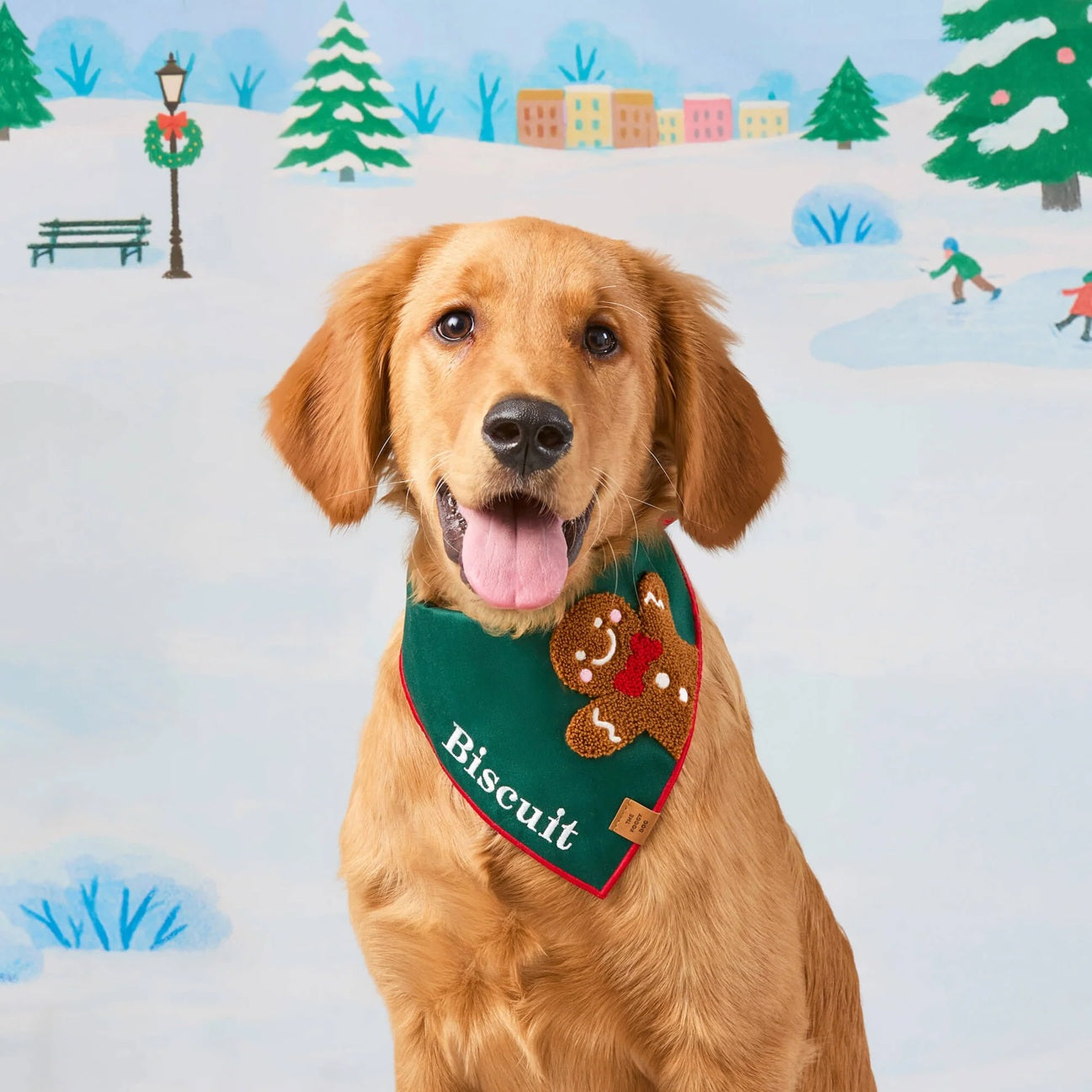 Dog and Cat Bandana: Gingerbread Man Applique