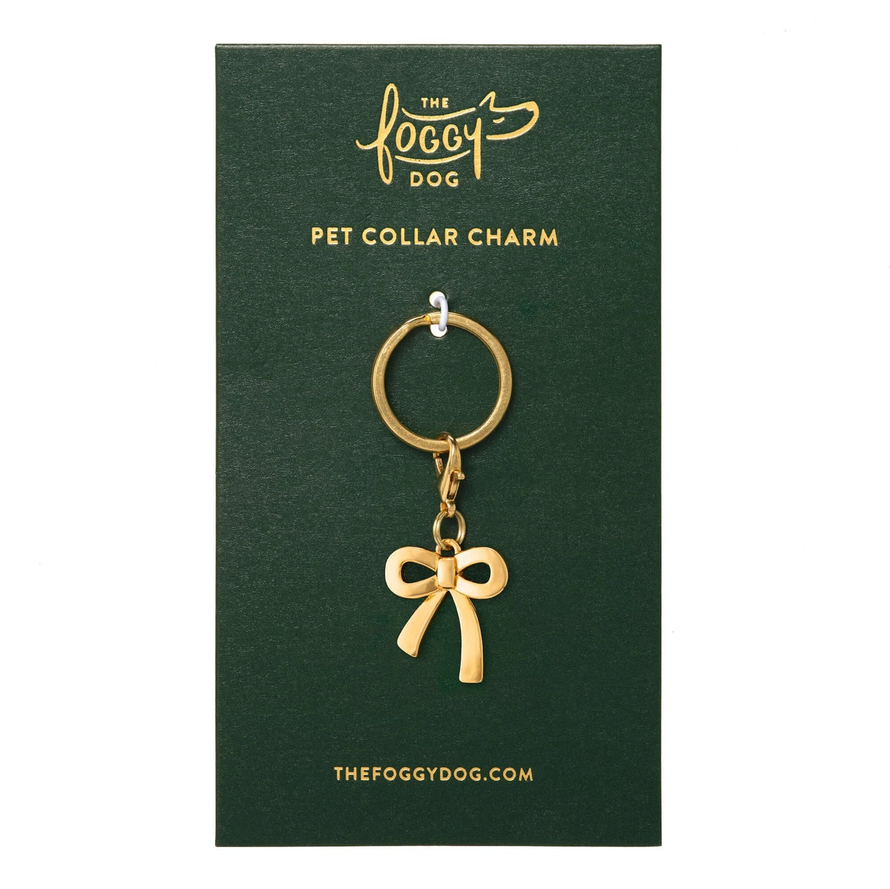 Dog Collar Charm: Gold Bow