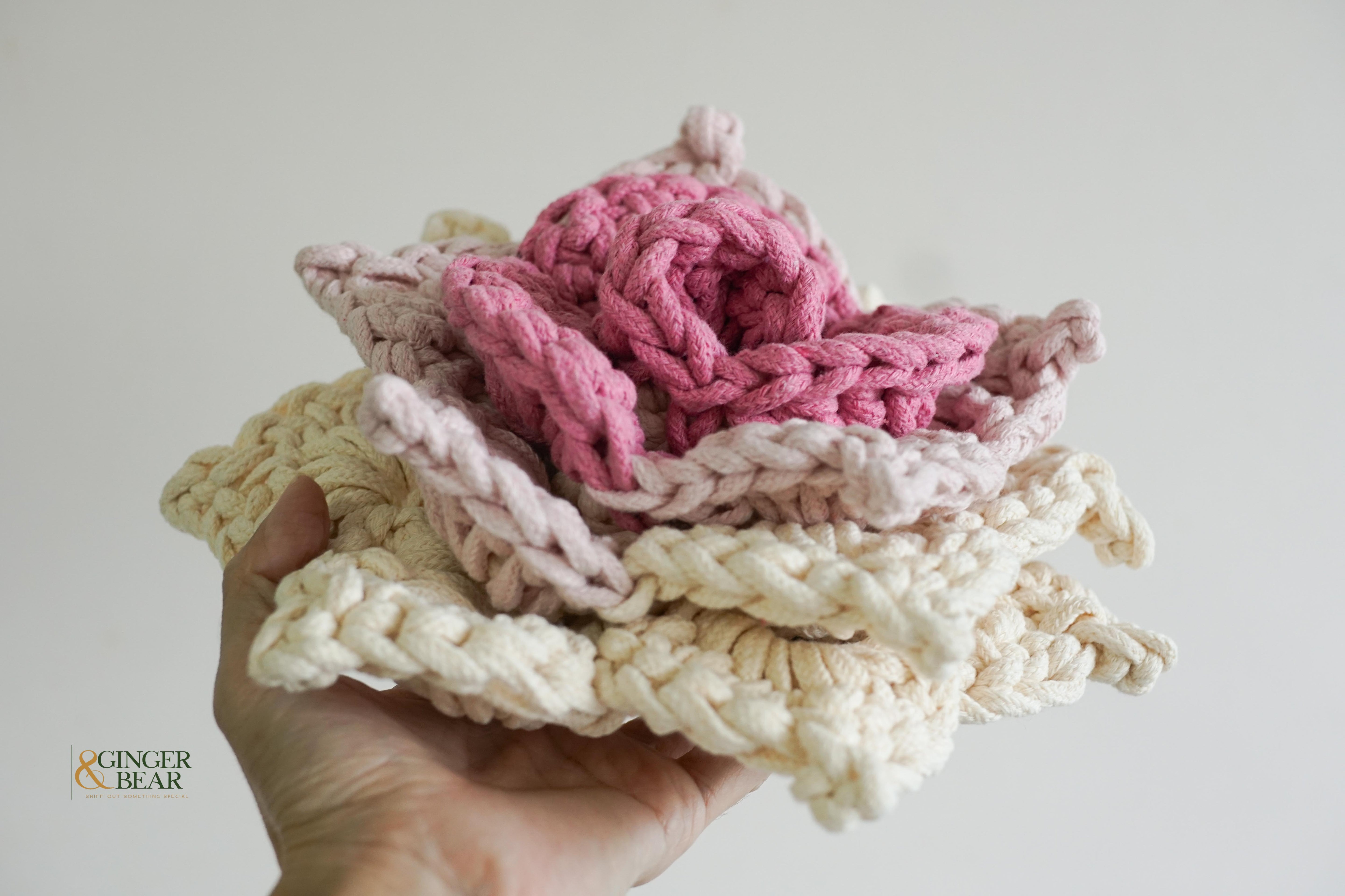 Knotty Interactive Upcycled Cotton Snuffle Flower Dog Toy, Prunus Blossom