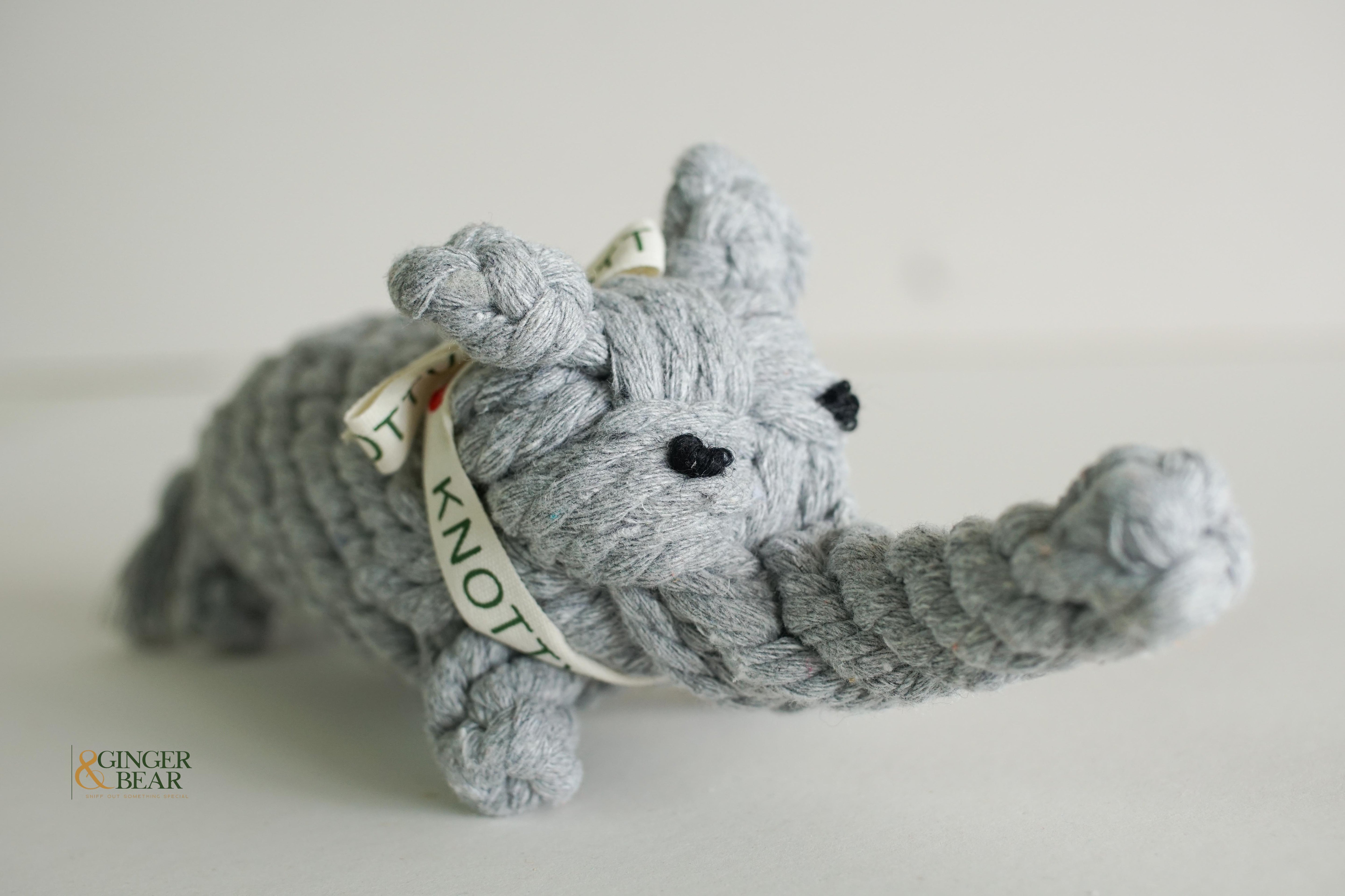 Knotty Interactive Upcycled Cotton Rope Dog Toy, Ella the Elephant