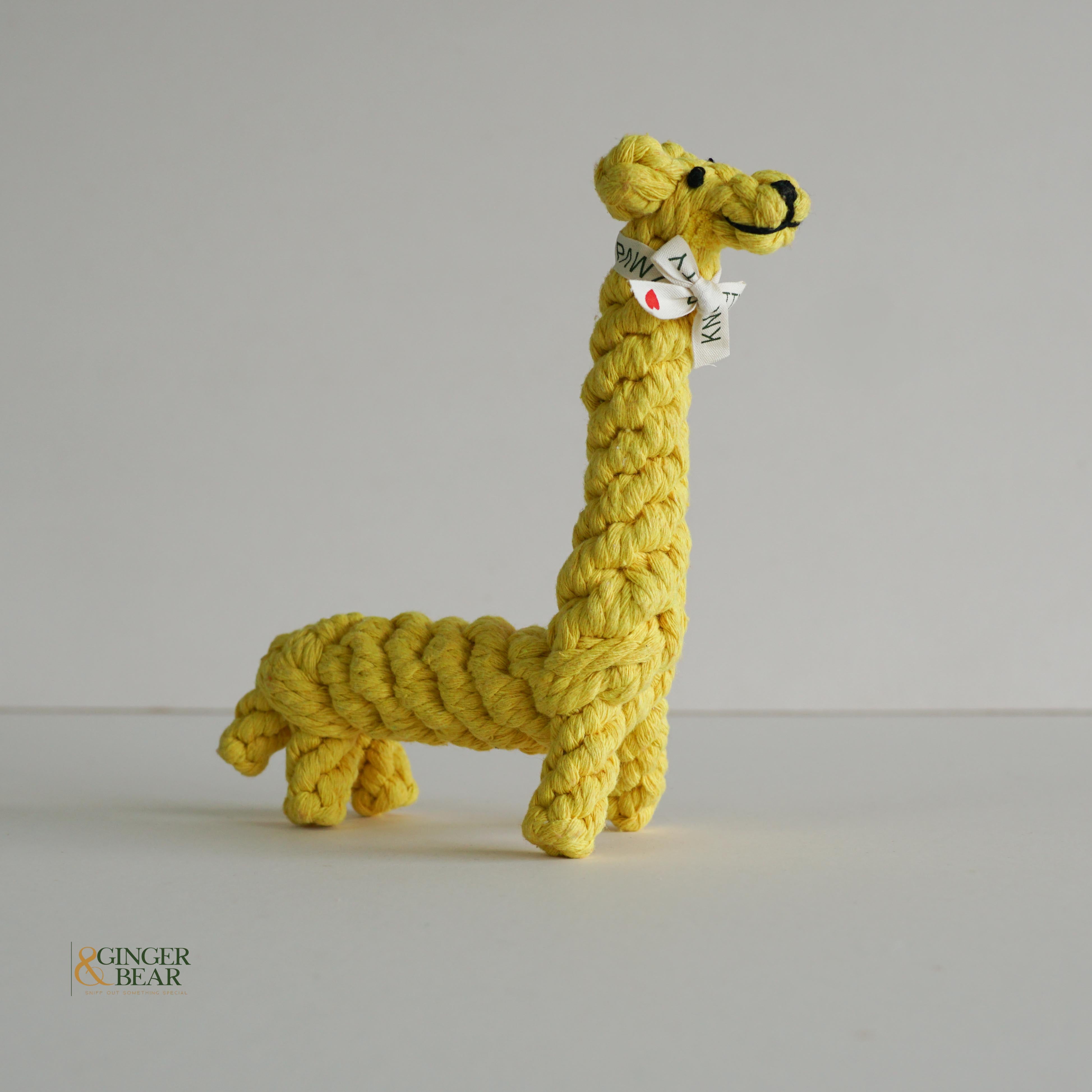 Knotty Interactive Upcycled Cotton Rope Dog Toy, Joy the Giraffe