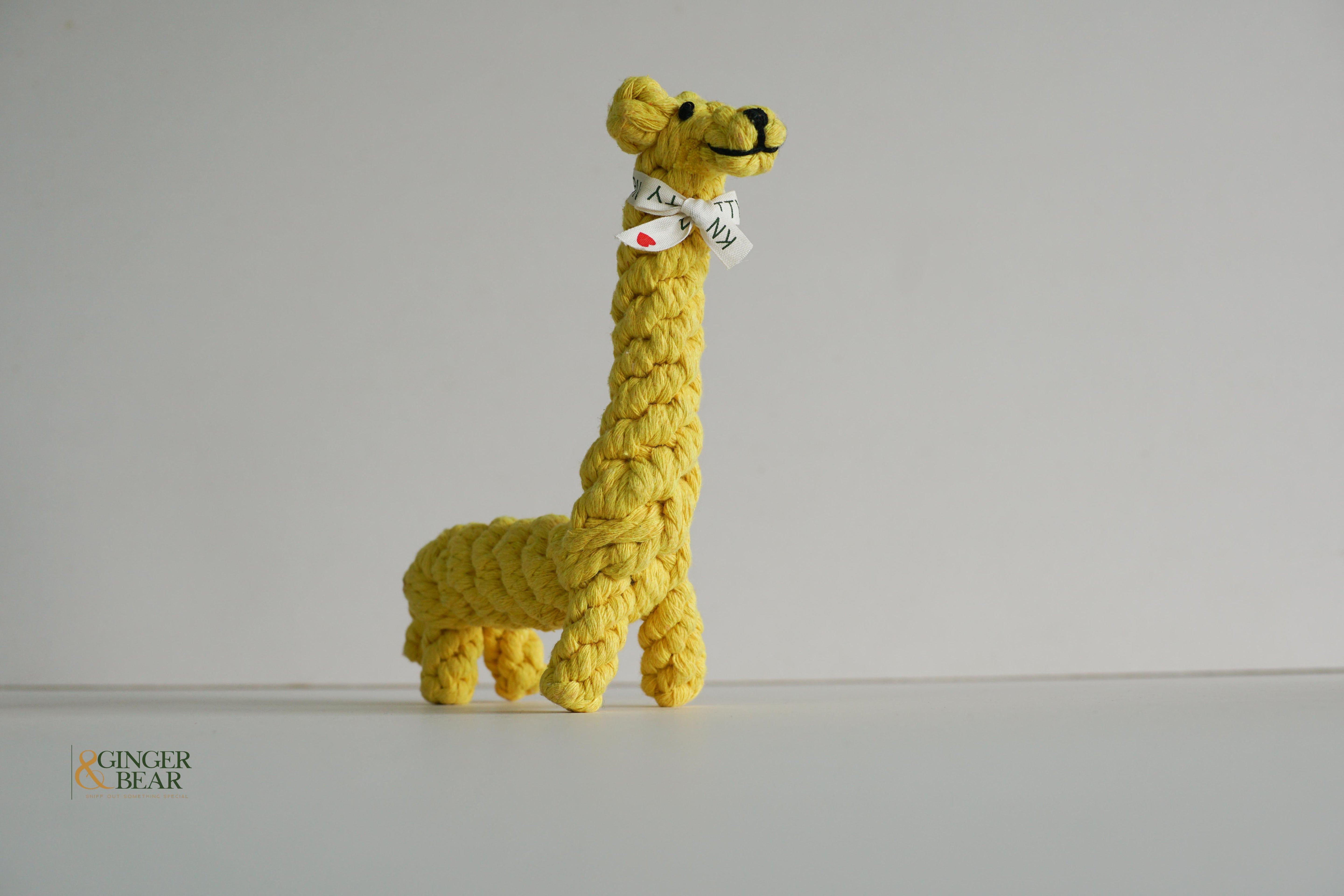 Knotty Interactive Upcycled Cotton Rope Dog Toy, Joy the Giraffe