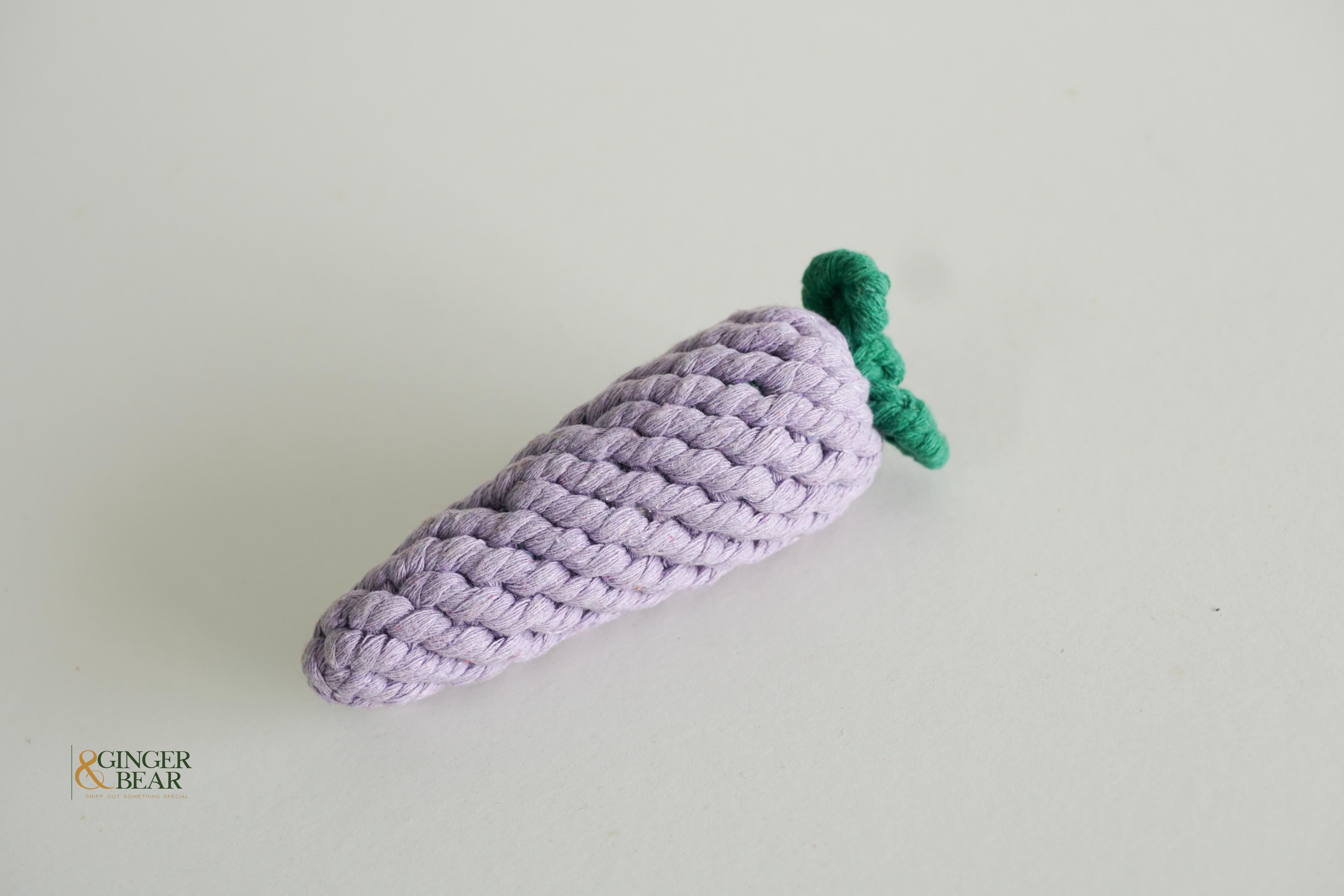 Knotty Interactive Upcycled Cotton Rope Dog Toy, Eggplant