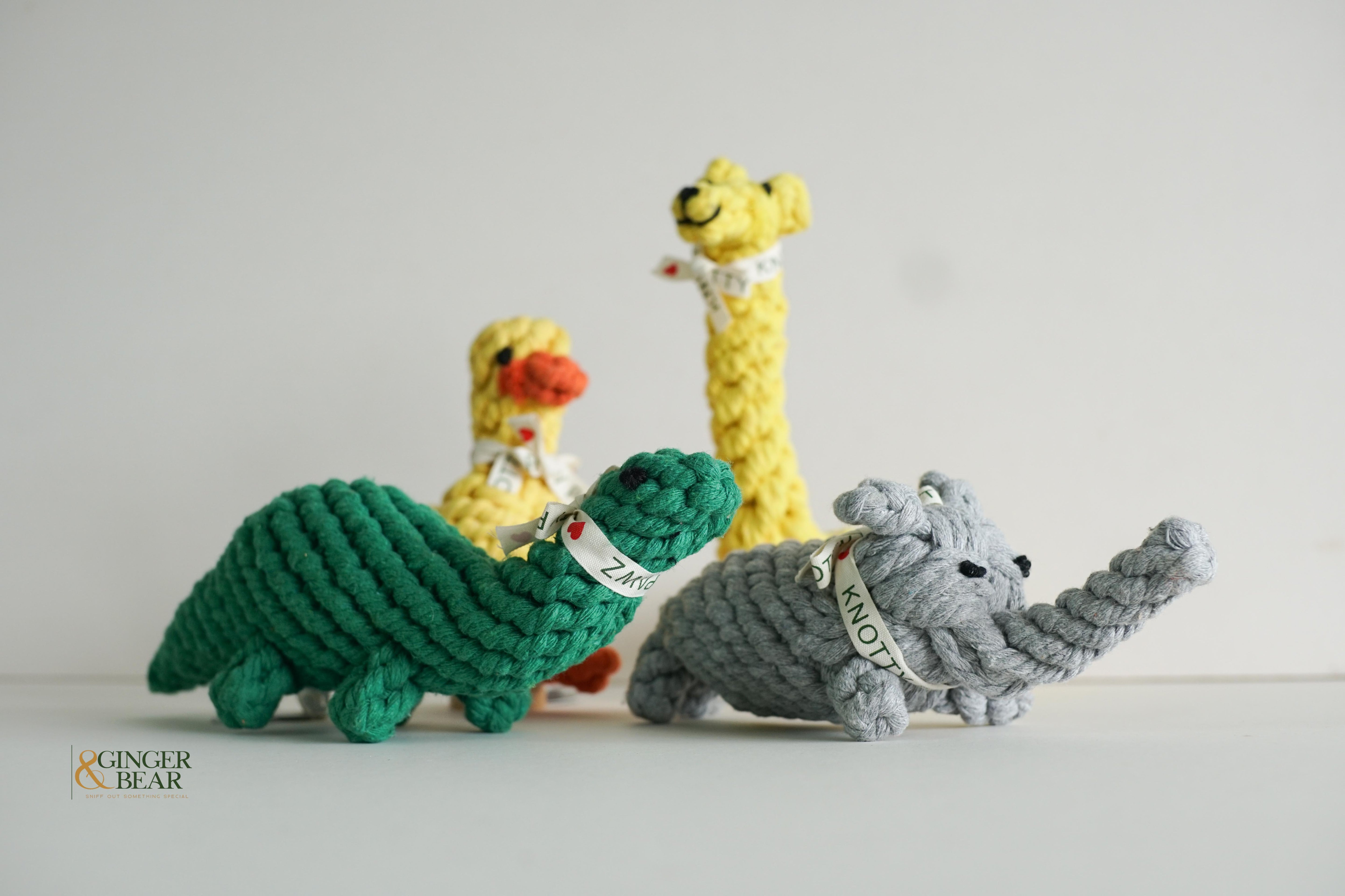 Knotty Interactive Upcycled Cotton Rope Dog Toy, Sunny the Yellow Duck