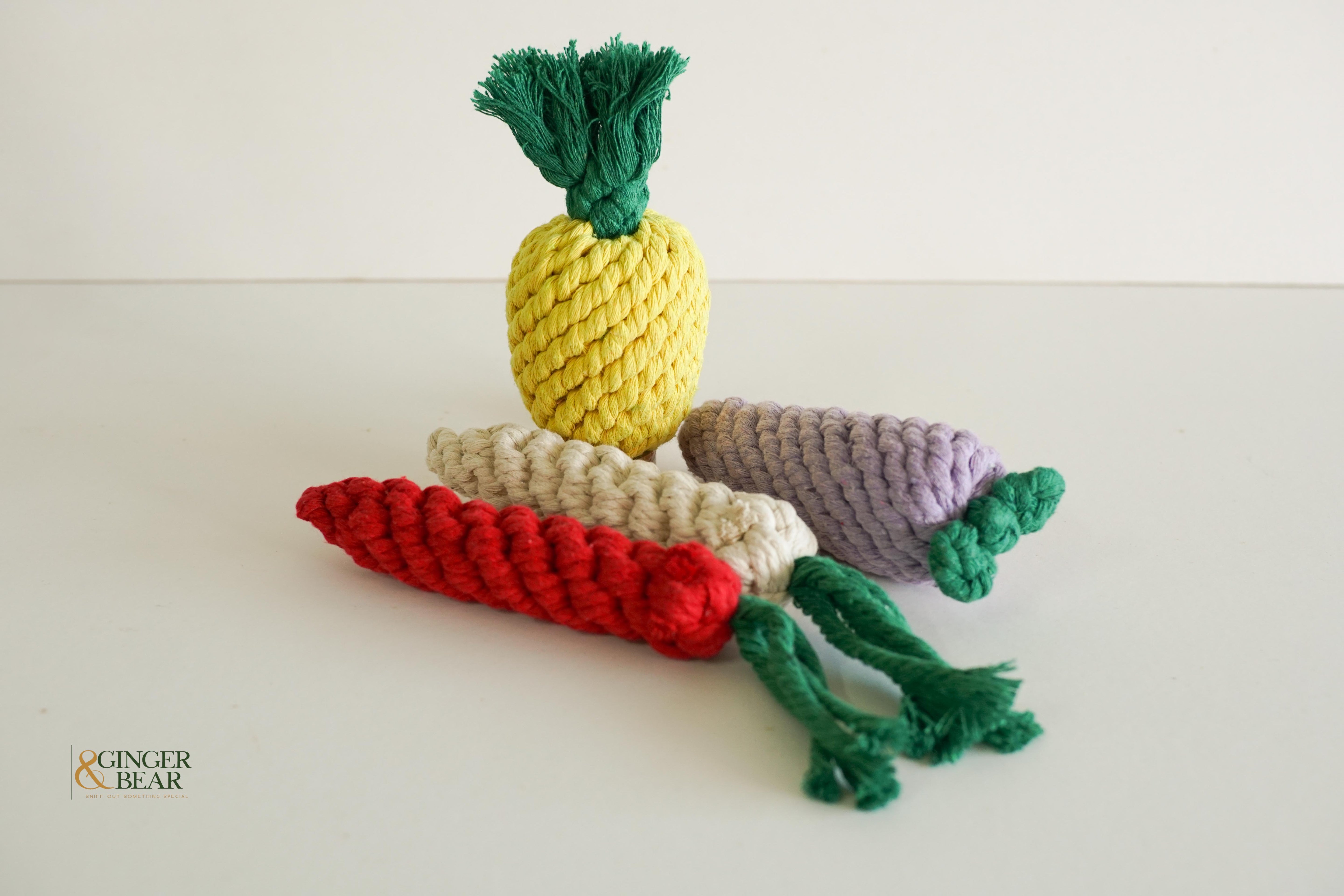 Knotty Interactive Upcycled Cotton Rope Dog Toy, Eggplant