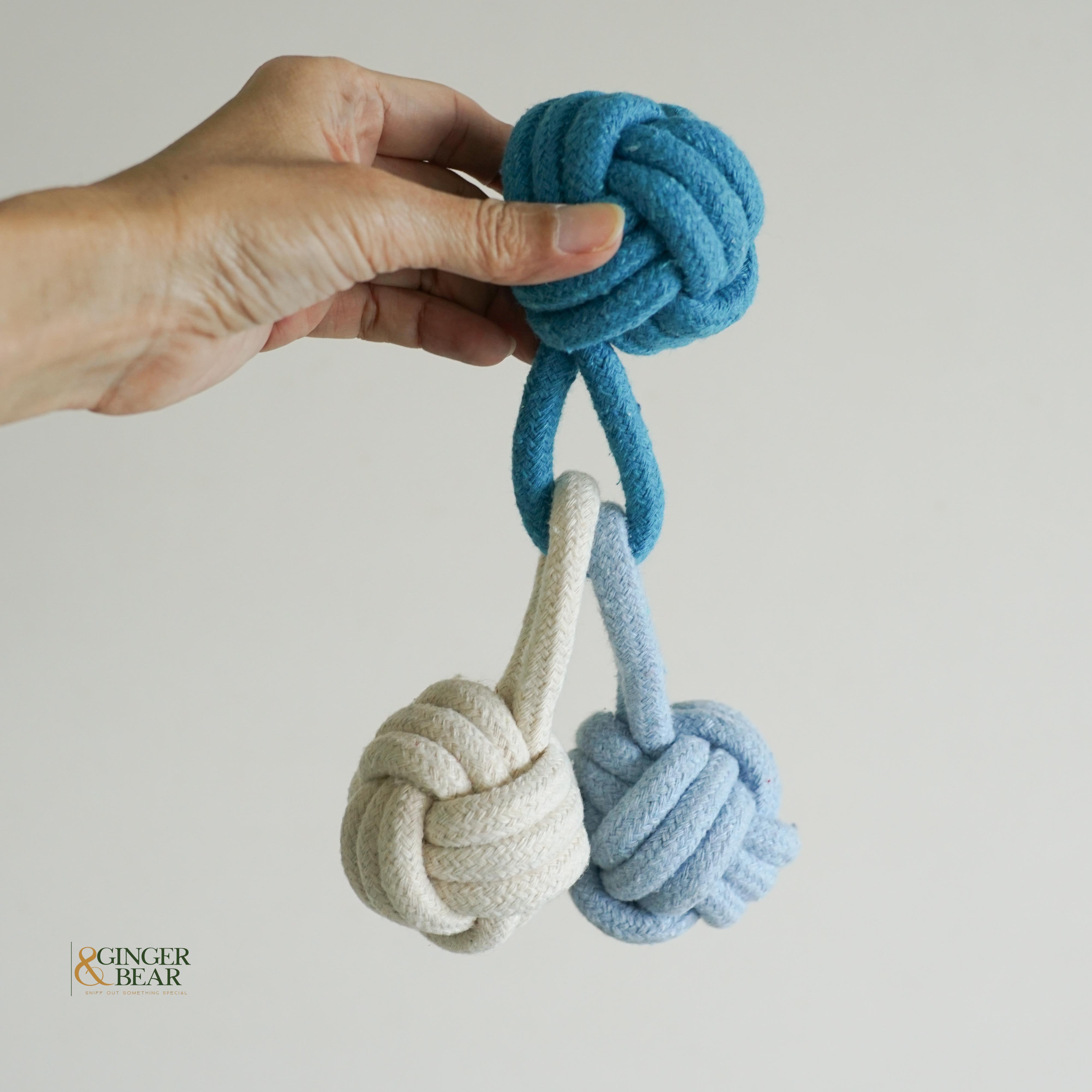 Knotty Interactive Upcycled Cotton Rope Tug Toy Set, Sky and Cloud