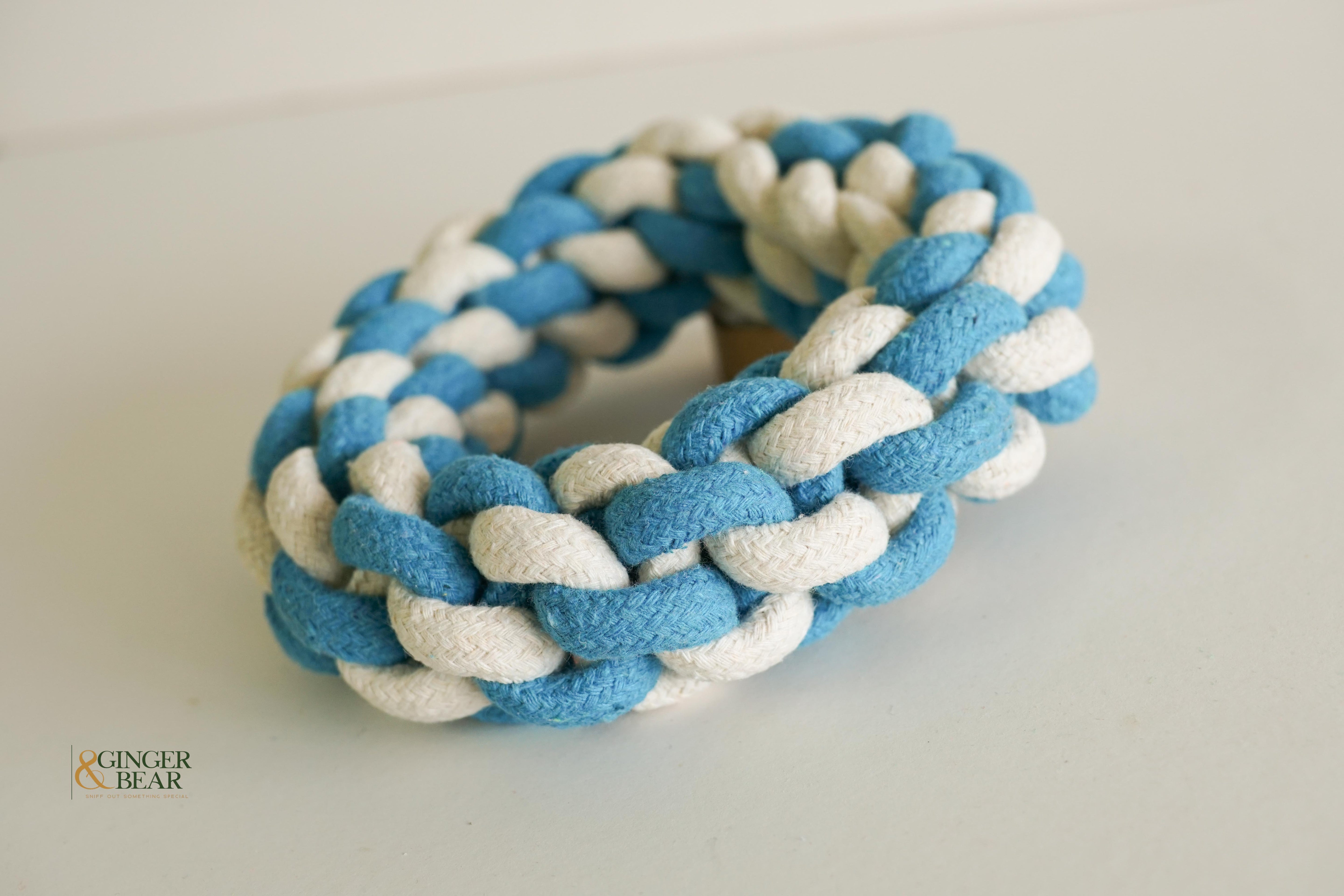 Knotty Interactive Upcycled Cotton Rope Tug Toy Set, Sky and Cloud