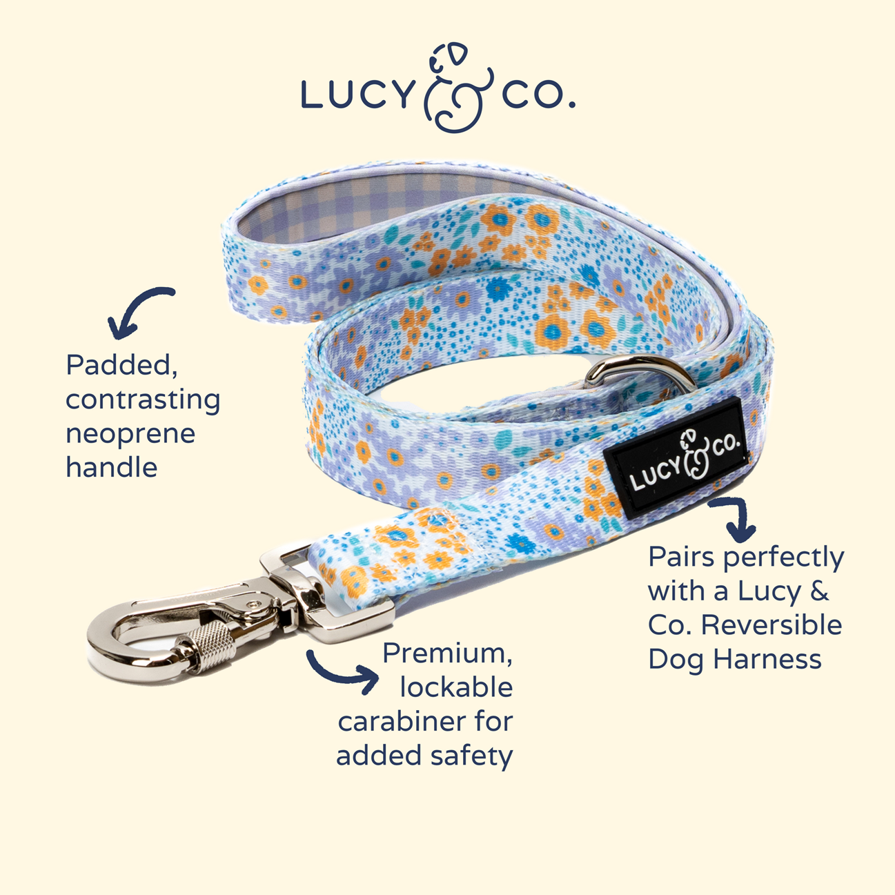 Lucy&Co Dog Leash: Among the Wildflowers