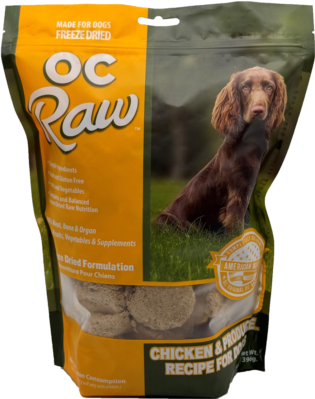 OC Raw Dog Food Freeze Dried Raw Chicken & Produce Sliders 14oz