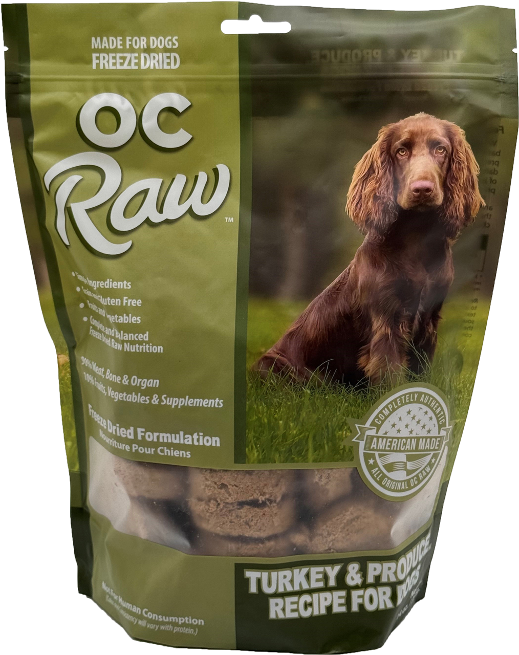 OC Raw Dog Food Freeze Dried Raw Turkey & Produce Sliders 14oz
