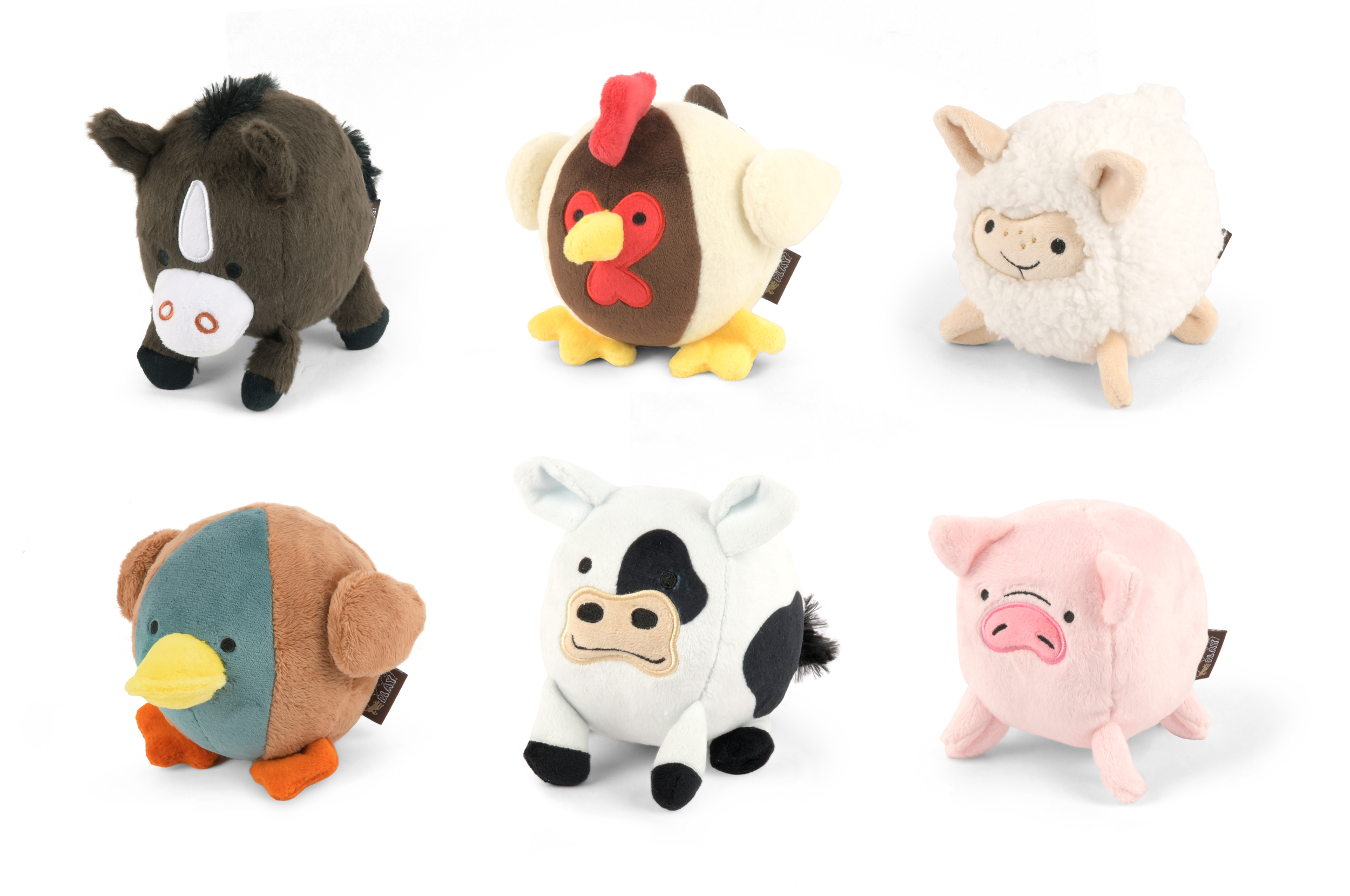 P.L.A.Y. Barnyard Buddies Squeaky Plush Dog Toy, Dana the Duck