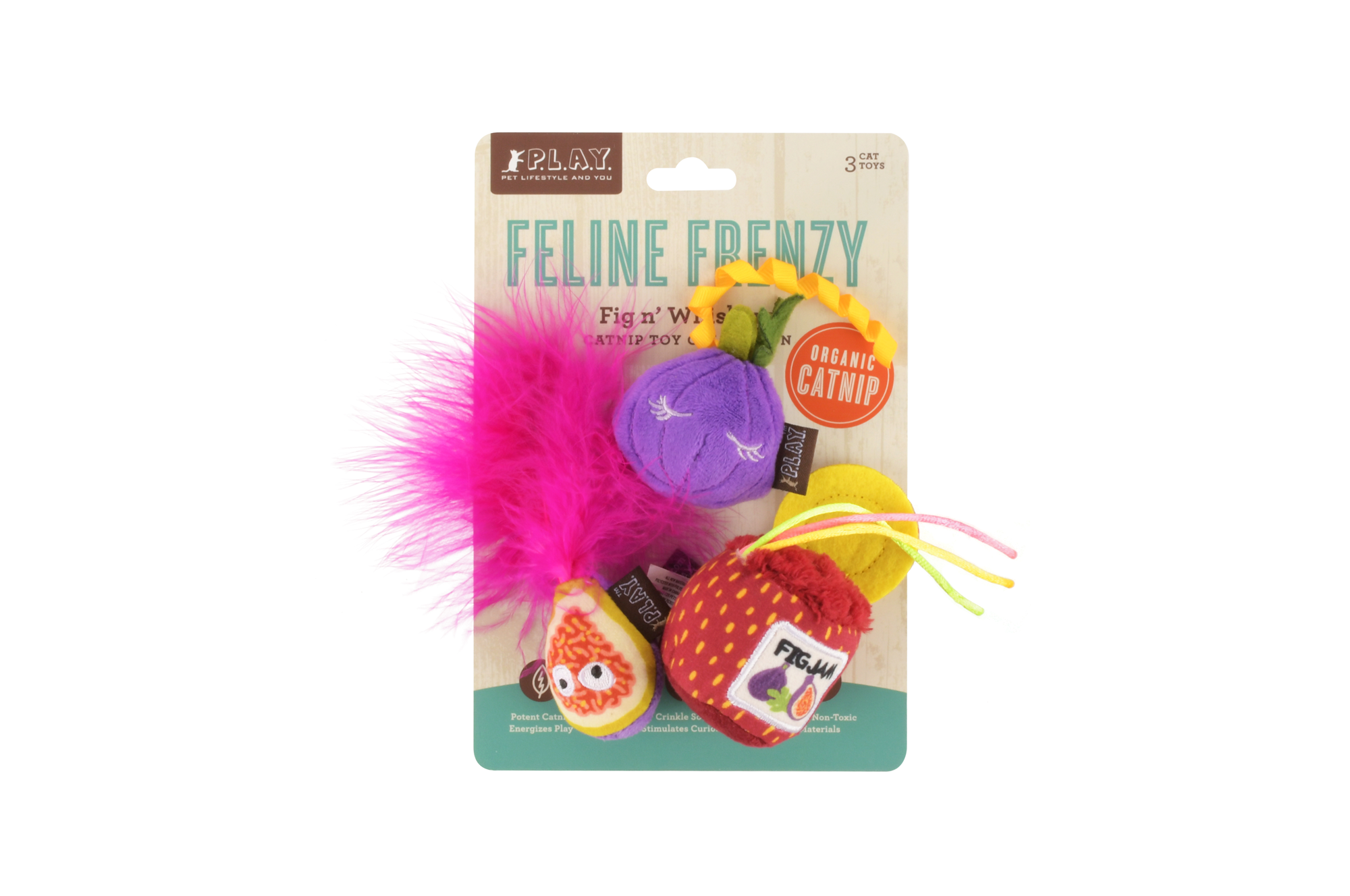 P.L.A.Y. Feline Frenzy, Catnip Toy set: Fig N' Whiskers