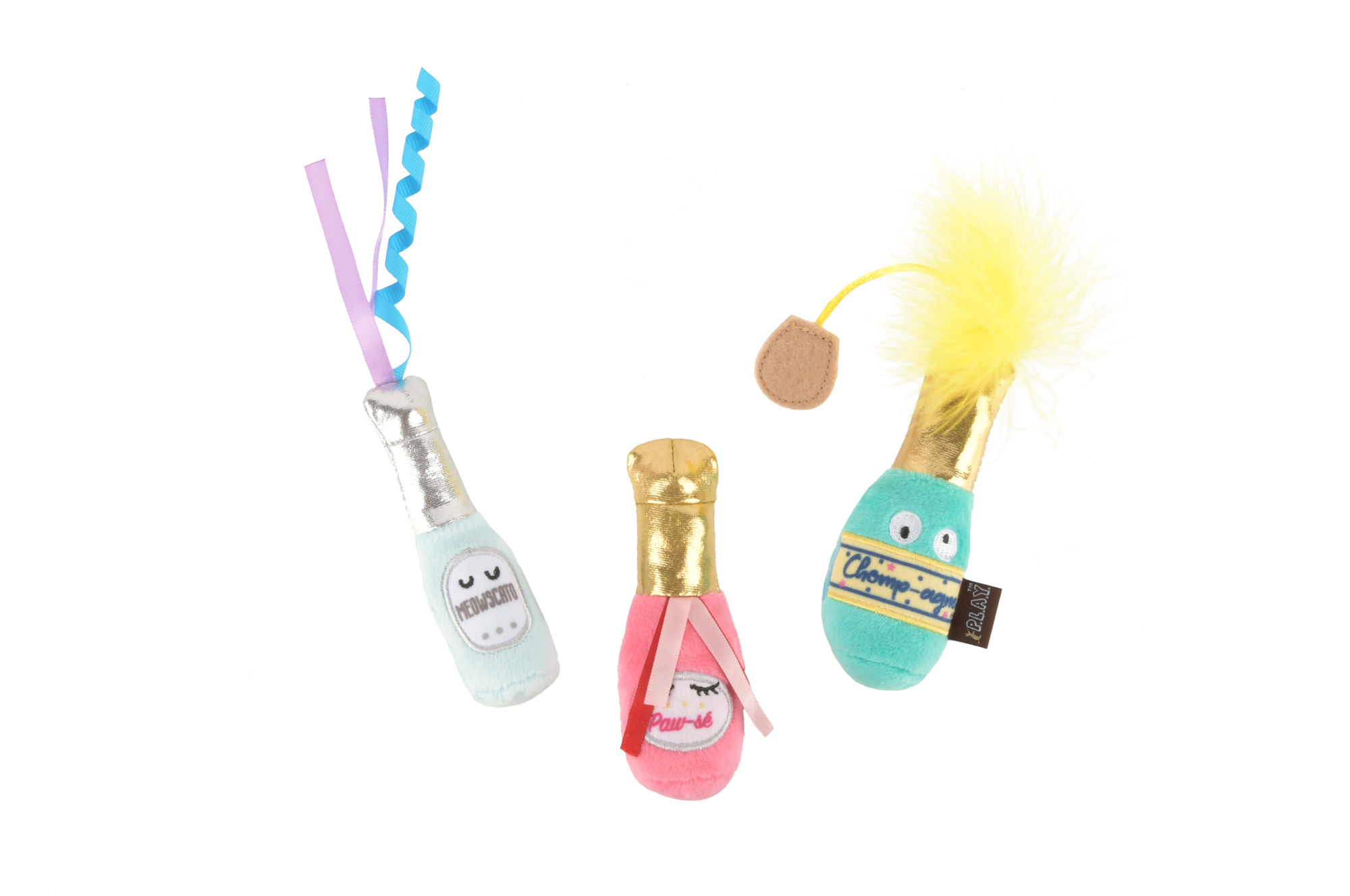 P.L.A.Y. Feline Frenzy, Catnip Toy set: Pop, Fizz, Meow