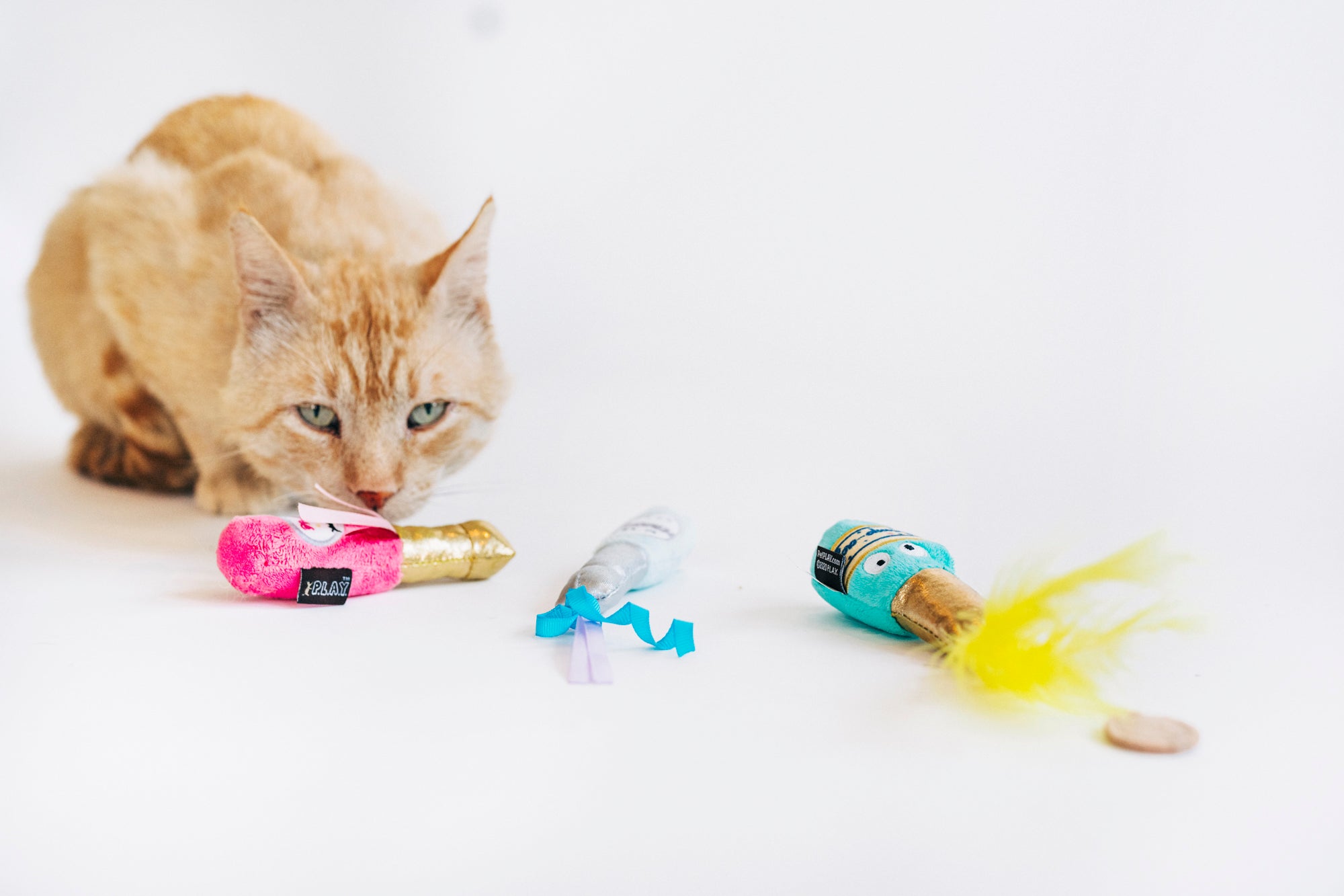 P.L.A.Y. Feline Frenzy, Catnip Toy set: Pop, Fizz, Meow