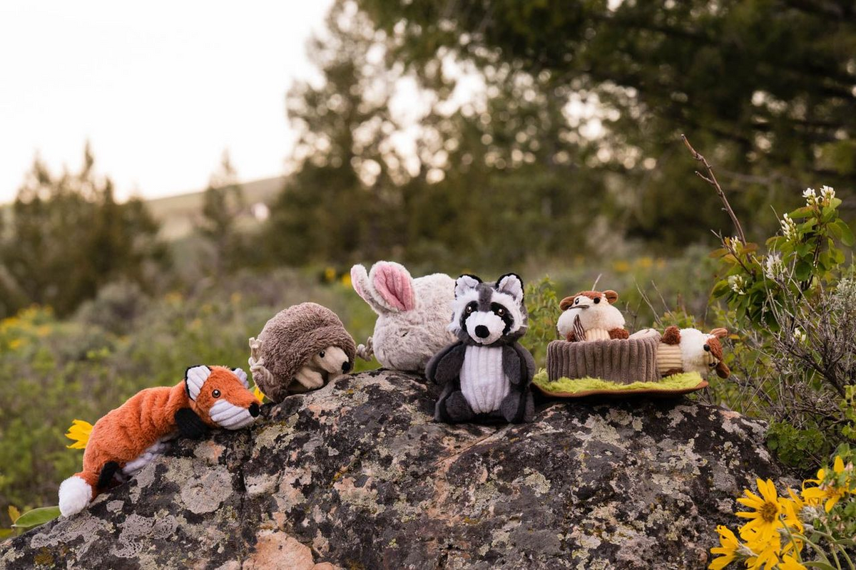 P.L.A.Y. Forest Friends Squeaky Plush Dog toys, Chippy and Cheeks the Chipmunks