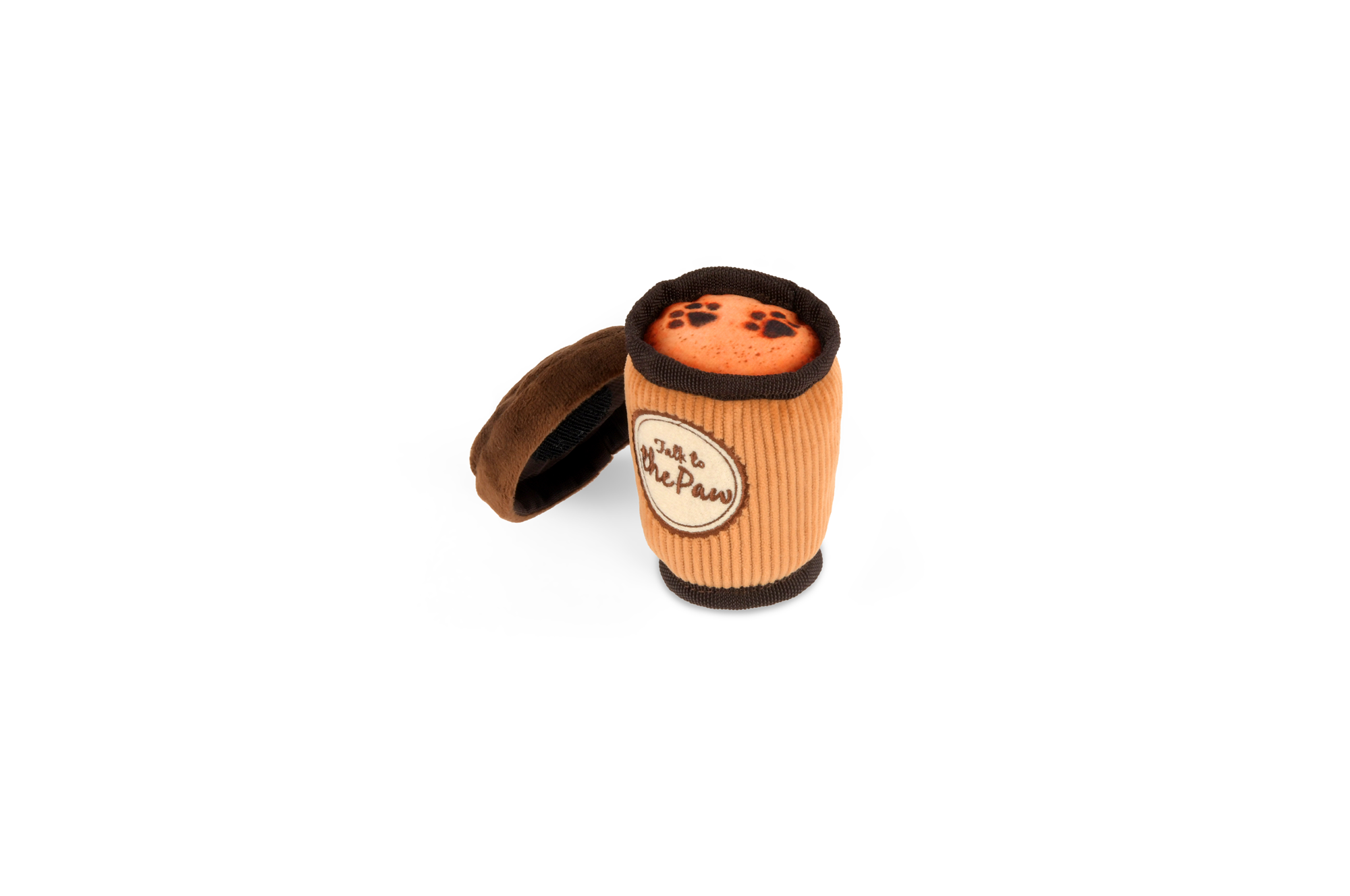 P.L.A.Y. Pup Cup Cafe Squeaky Plush Dog toys, Doggo's Java (mini sized)