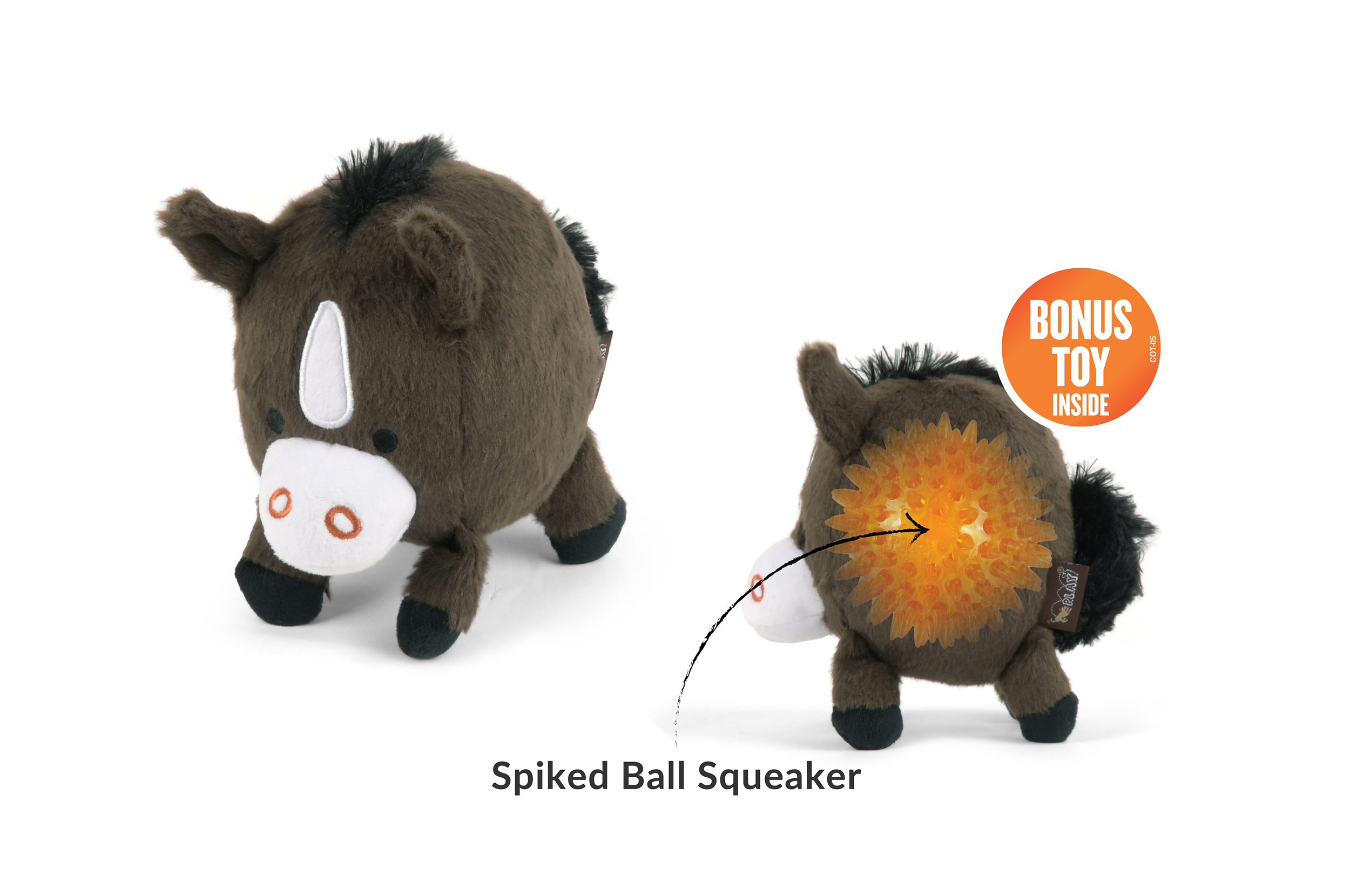 P.L.A.Y. Barnyard Buddies Squeaky Plush Dog Toy, Harley the Horse