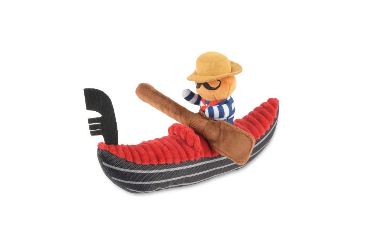 P.L.A.Y. Totally Touristy Squeaky Plush Dog toys, Gondola of Venice