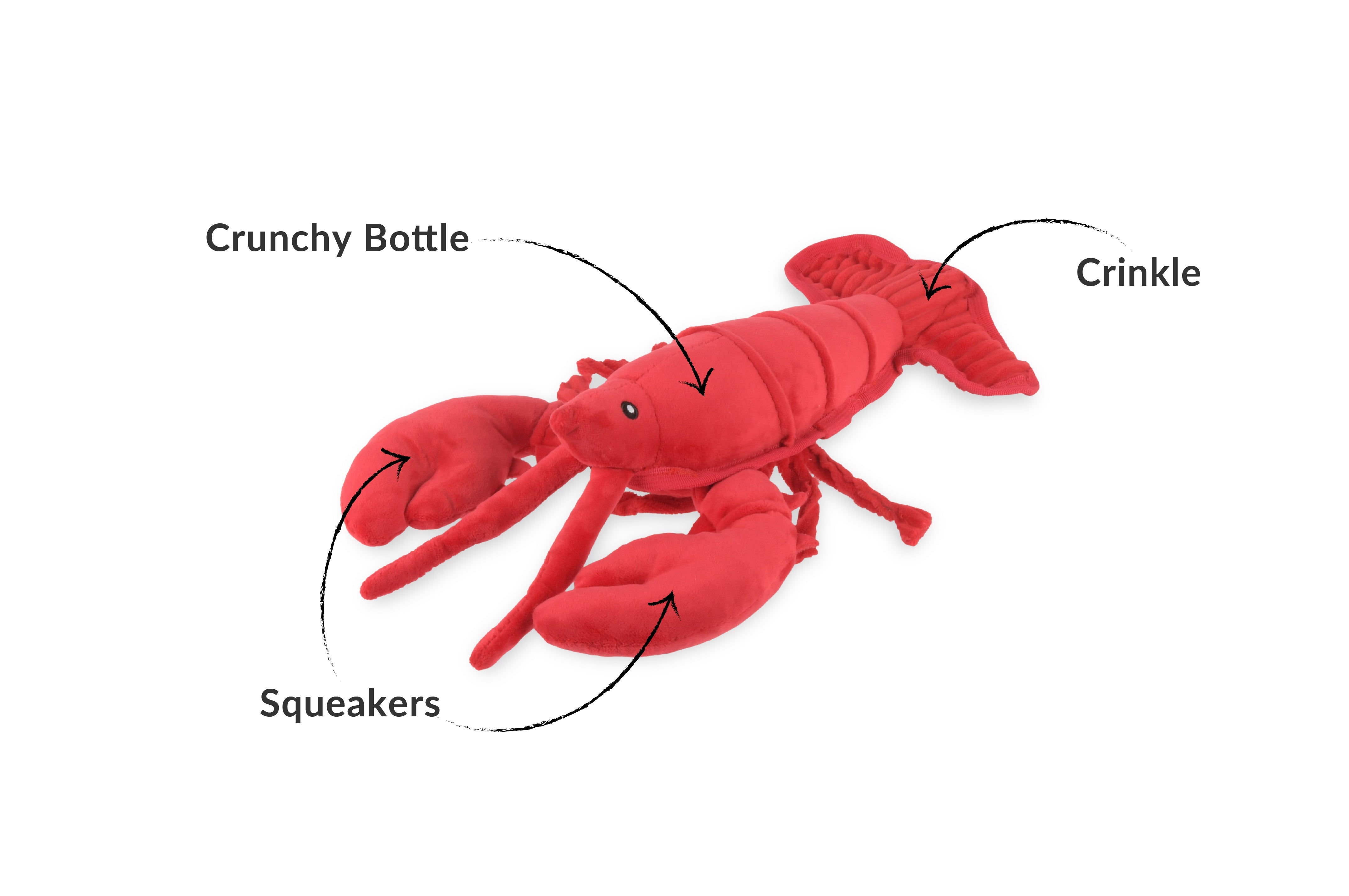 P.L.A.Y. Ocean Buddies Lemmy the Lobster red interactive plush dog toy with large squeaky claws
