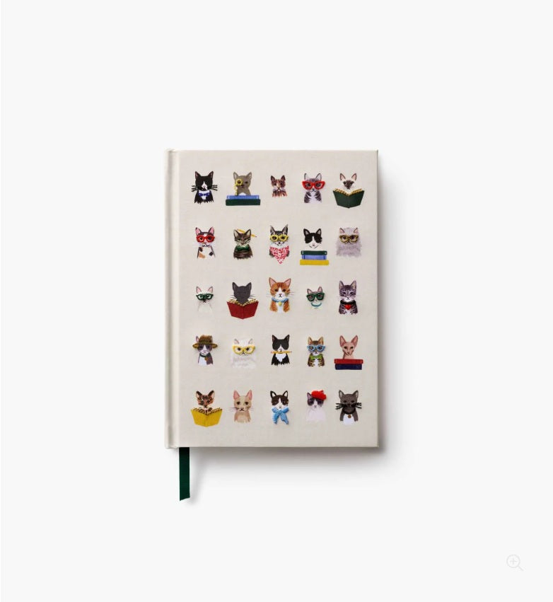 Rifle Paper Co Embroidered Journal: Studious Cats