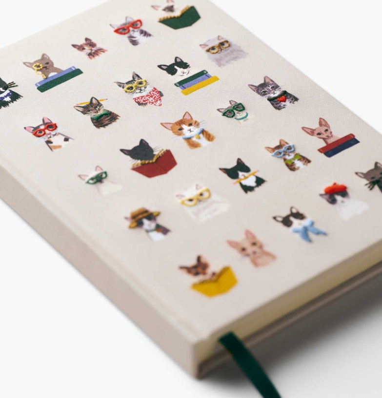Rifle Paper Co Embroidered Journal: Studious Cats