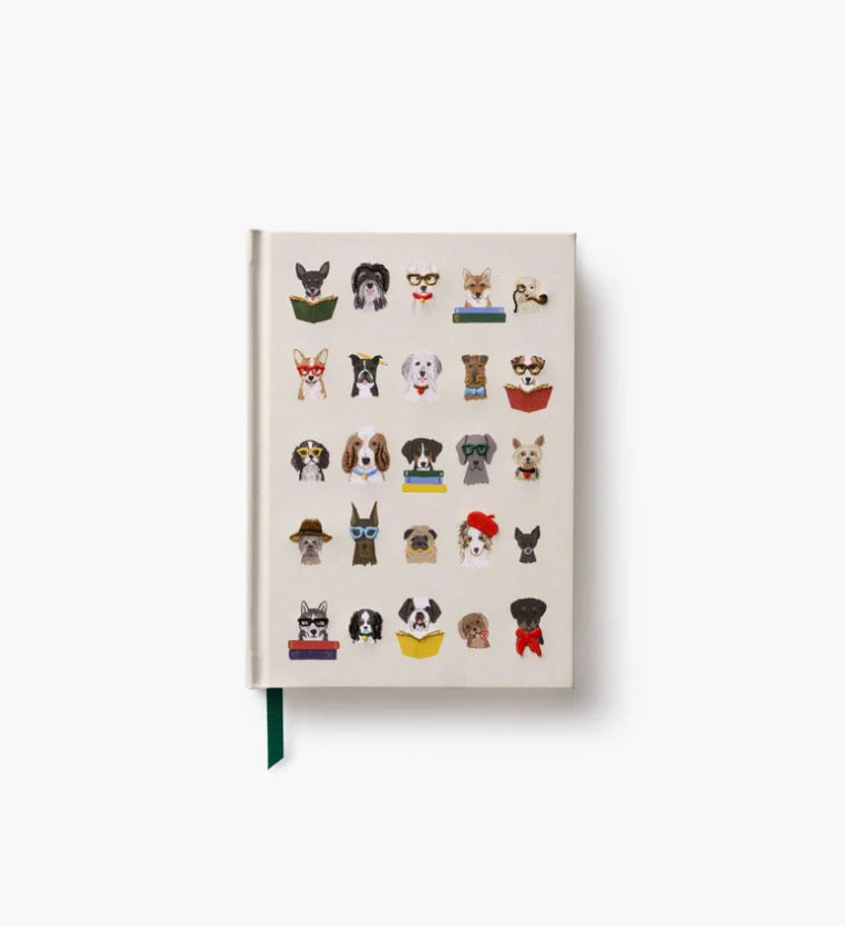 Rifle Paper Co Embroidered Journal: Studious Dogs