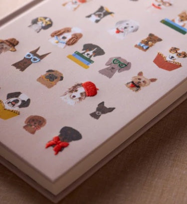 Rifle Paper Co Embroidered Journal: Studious Dogs
