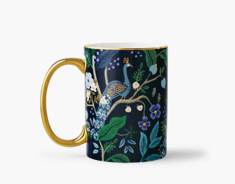 Rifle Paper Co Porcelain Mug: Peacock
