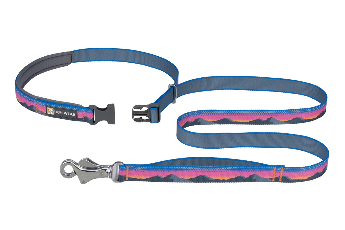 Ruffwear Crag reflective adjustable waist dog leash for hands-free walking, running, and hiking outdoors