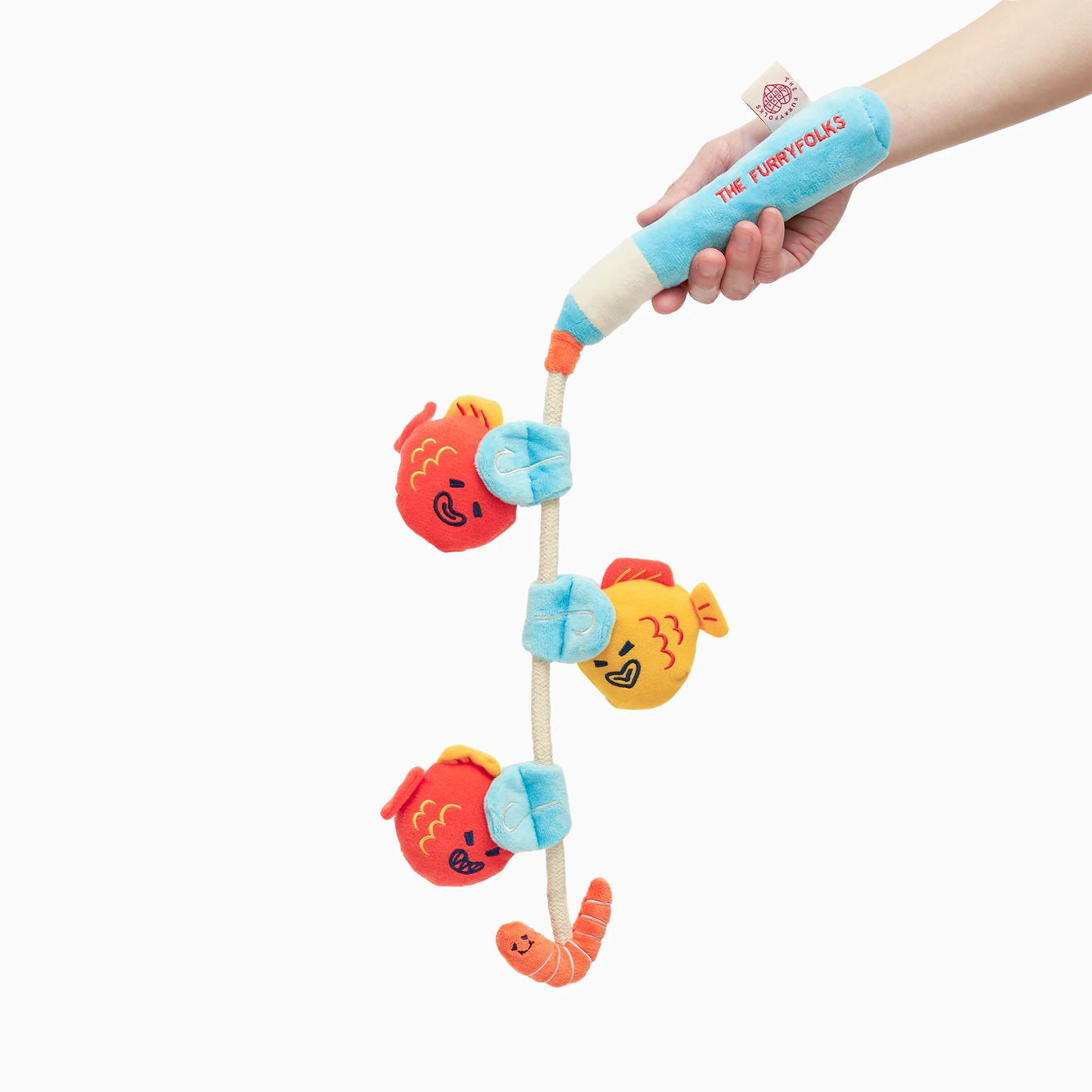 Squeaky Interactive Nosework Rope Pull Dog Toy, Fishing
