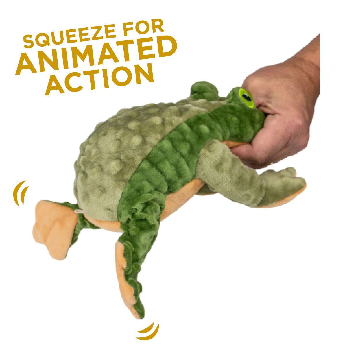 Squeaky Plush Dog Toy Animated Frog